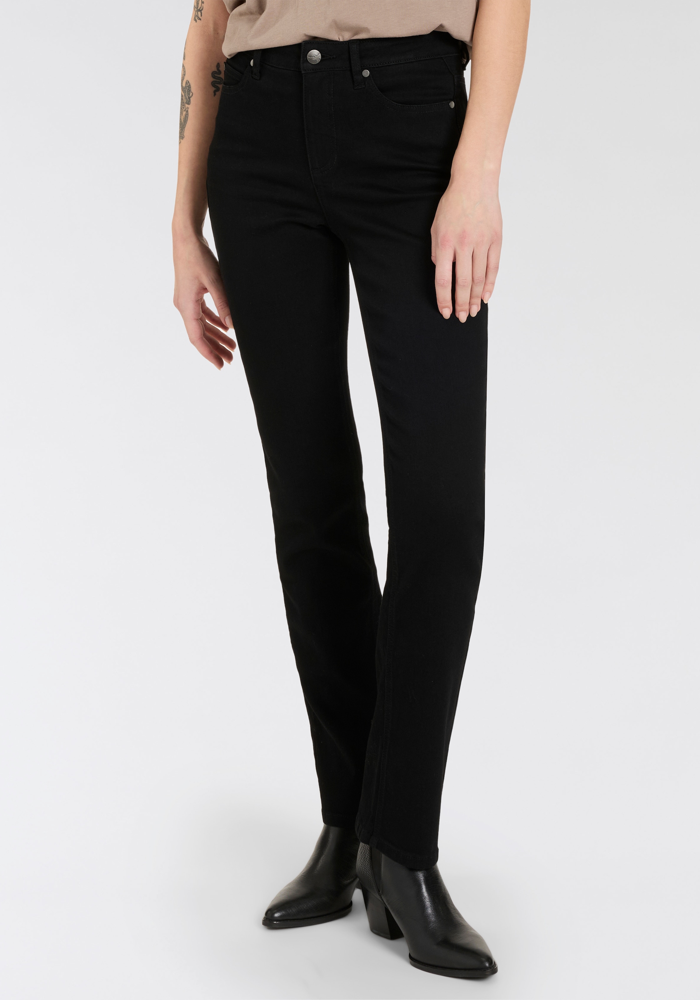Arizona Gerade Jeans »Ultra-Stretch« Used-Look-Waschung