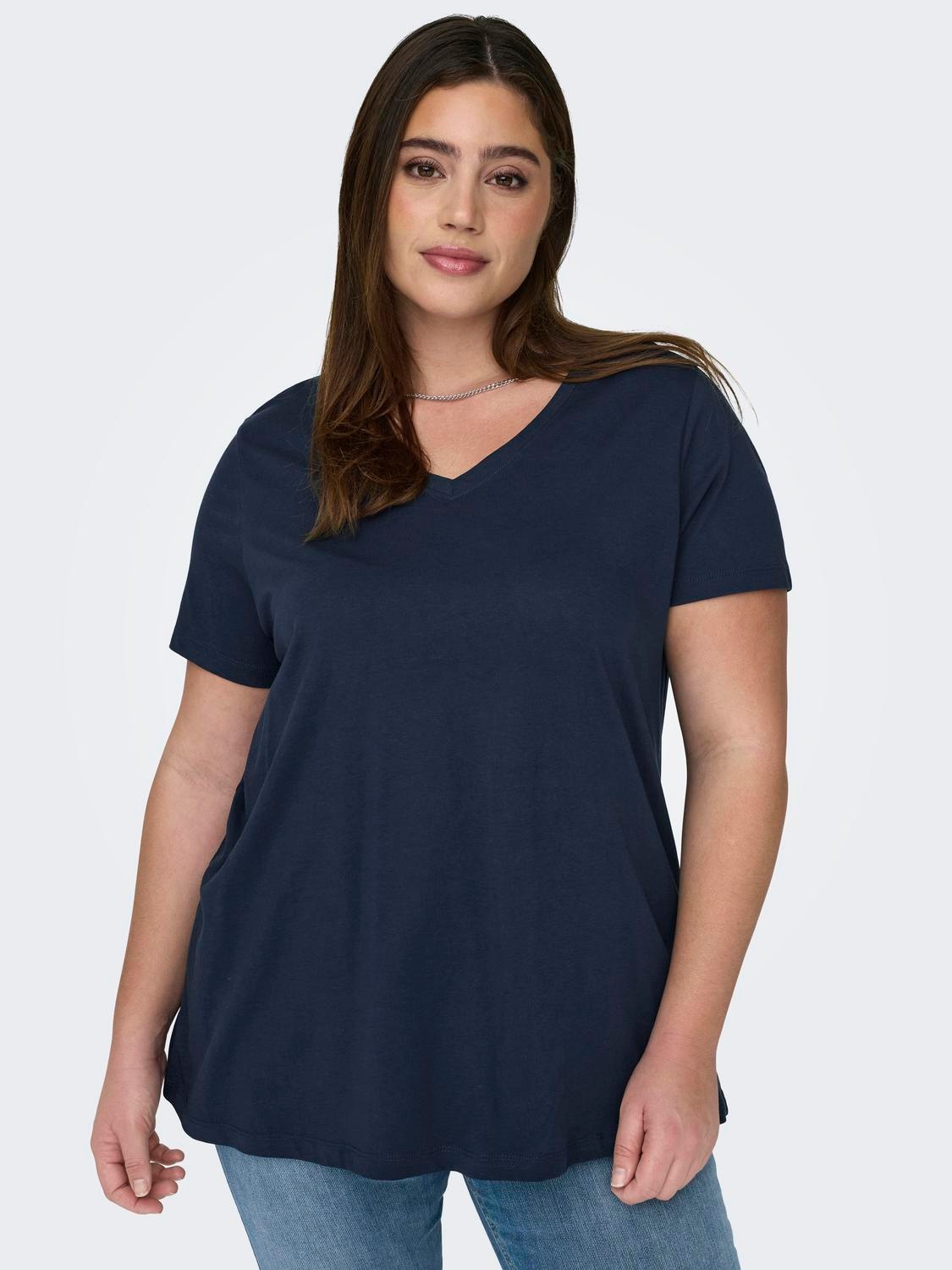 ONLY CARMAKOMA V-Shirt »CARBONNIE LIFE S/S V A-SHAPE TEE NOOS«