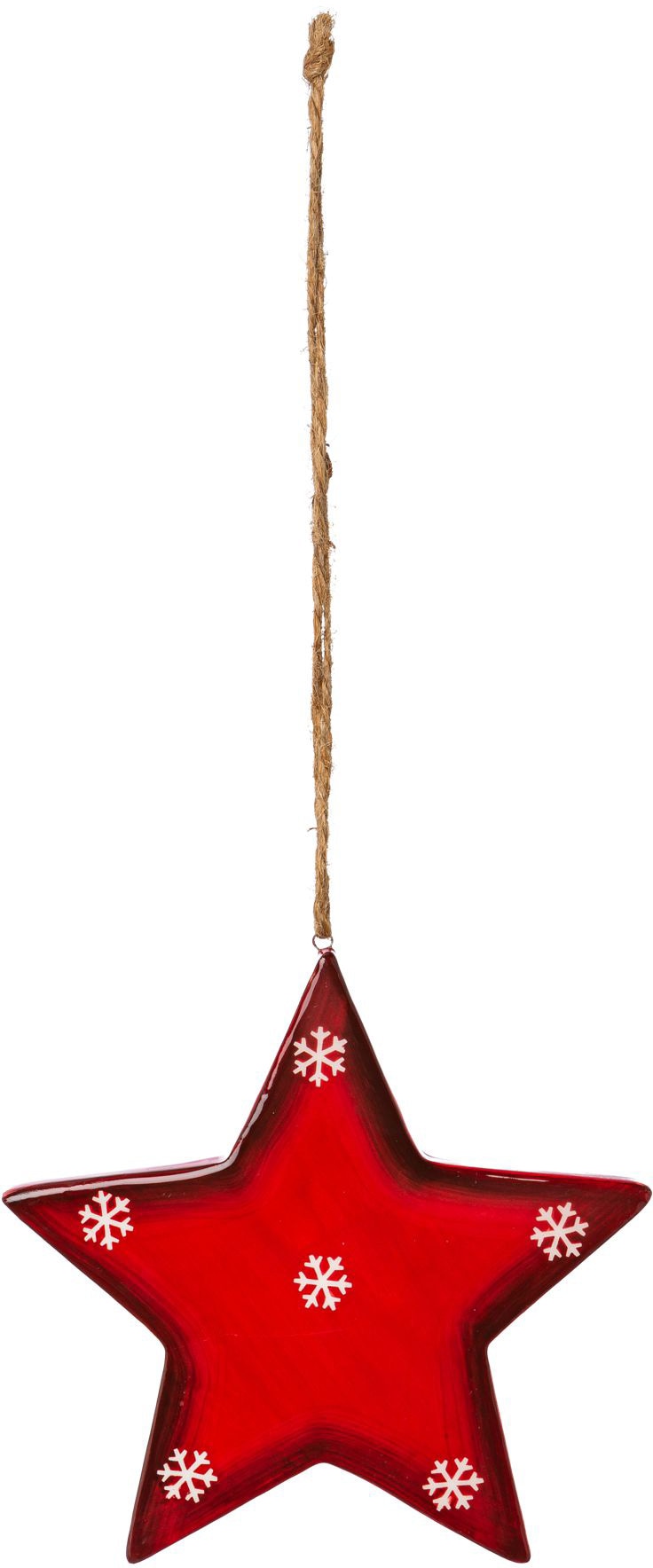 Top-Service Creativ deco »Weihnachtsstern, St.), mit kaufen Dekostern rot, Weihnachtsdeko (6 Schneeflocken-Design Christbaumschmuck«