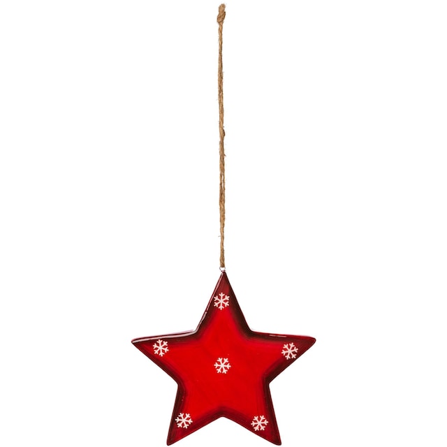 Creativ deco Dekostern »Weihnachtsstern, Weihnachtsdeko rot,  Christbaumschmuck«, (6 St.), mit Schneeflocken-Design kaufen | Dekofiguren