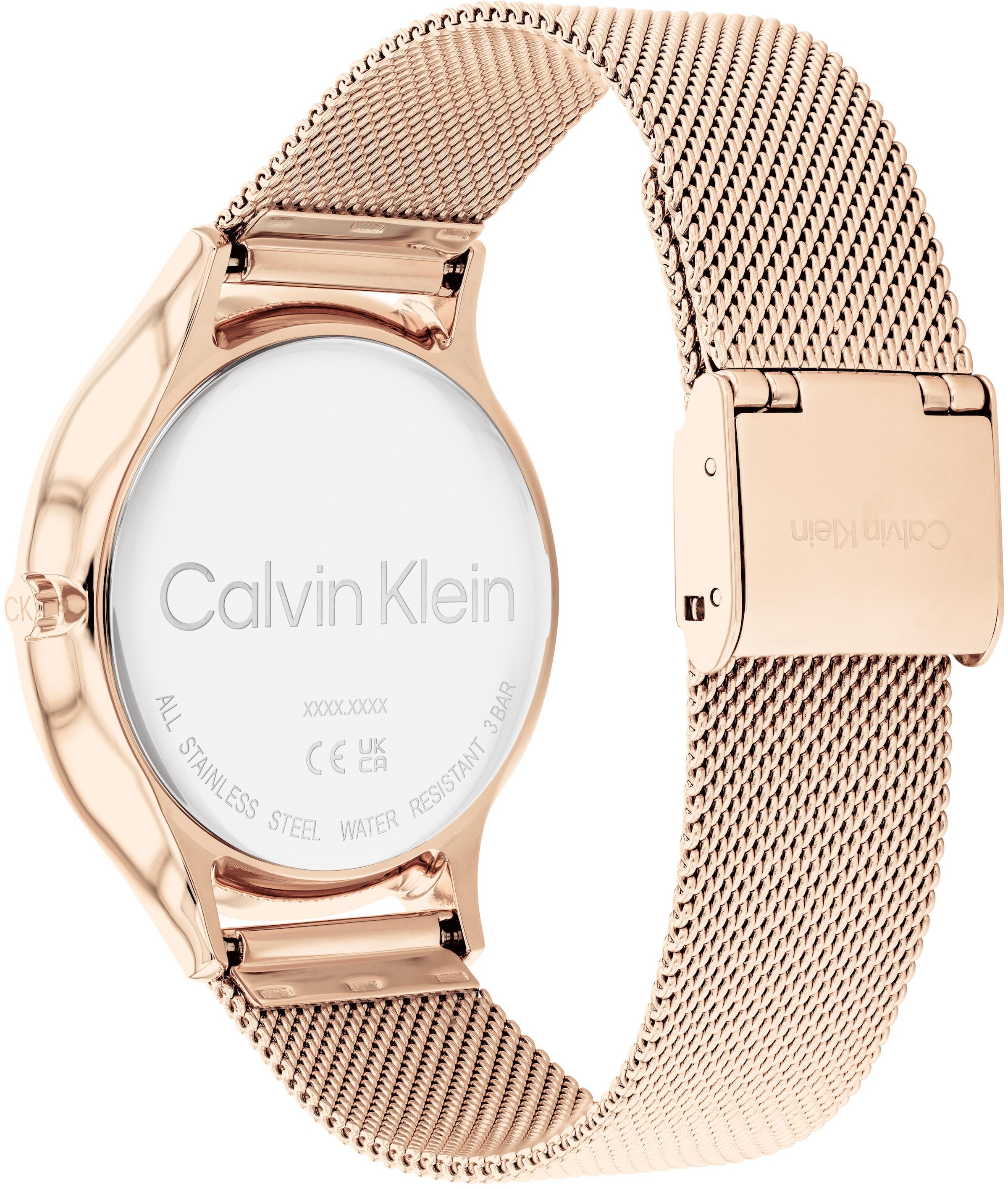 Calvin Klein Quarzuhr »Timeless 2H, 25200002«, Armbanduhr, Damenuhr, Mineralglas, IP-Beschichtung