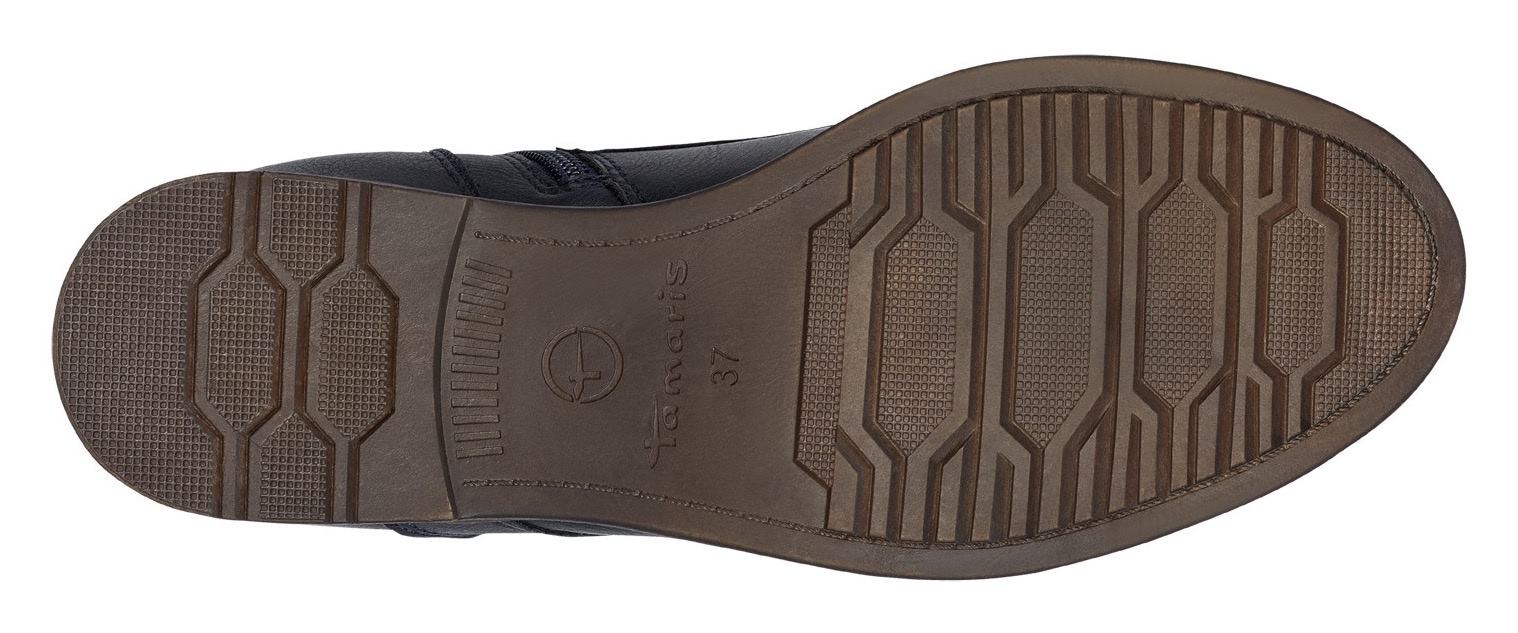 Tamaris Schnürboots, Blockabsatz, Schnürboots Stiefelette mit Zierreissverschluss