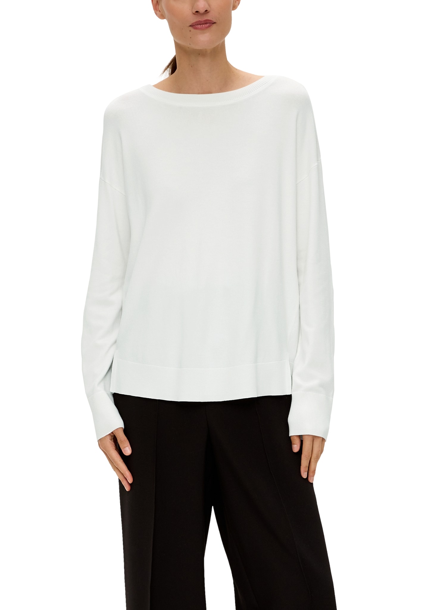 s.Oliver BLACK LABEL Longpullover, mit Drop-Shoulder Look