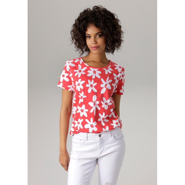 Blüten T-Shirt, online bunten Jelmoli-Versand CASUAL allover | bedruckt bestellen mit Aniston