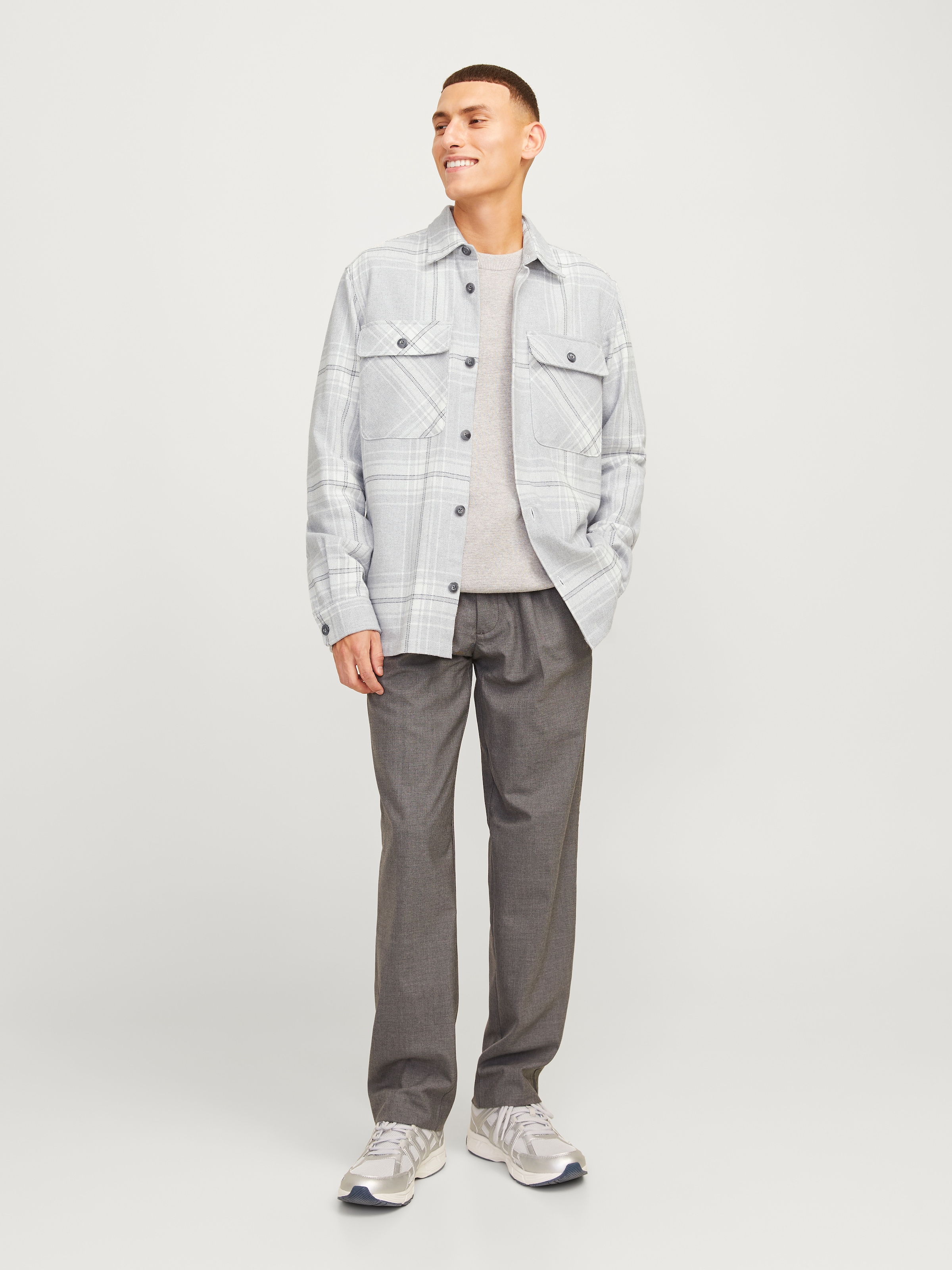 Jack & Jones Langarmhemd »JPRRAYMOND MELANGE CHECK LS OVERSHIRT SN«