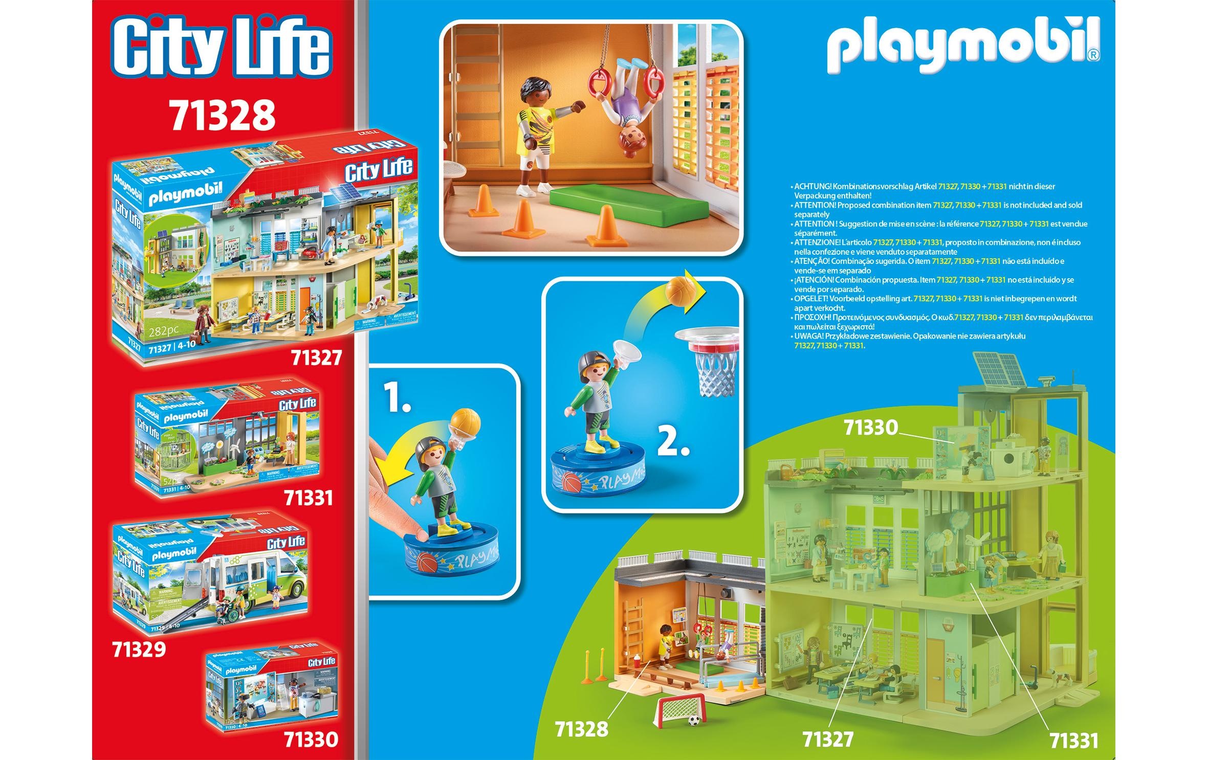 Playmobil® Spielbausteine »City Life Anbau Turnhalle 71328«, (72 St.)