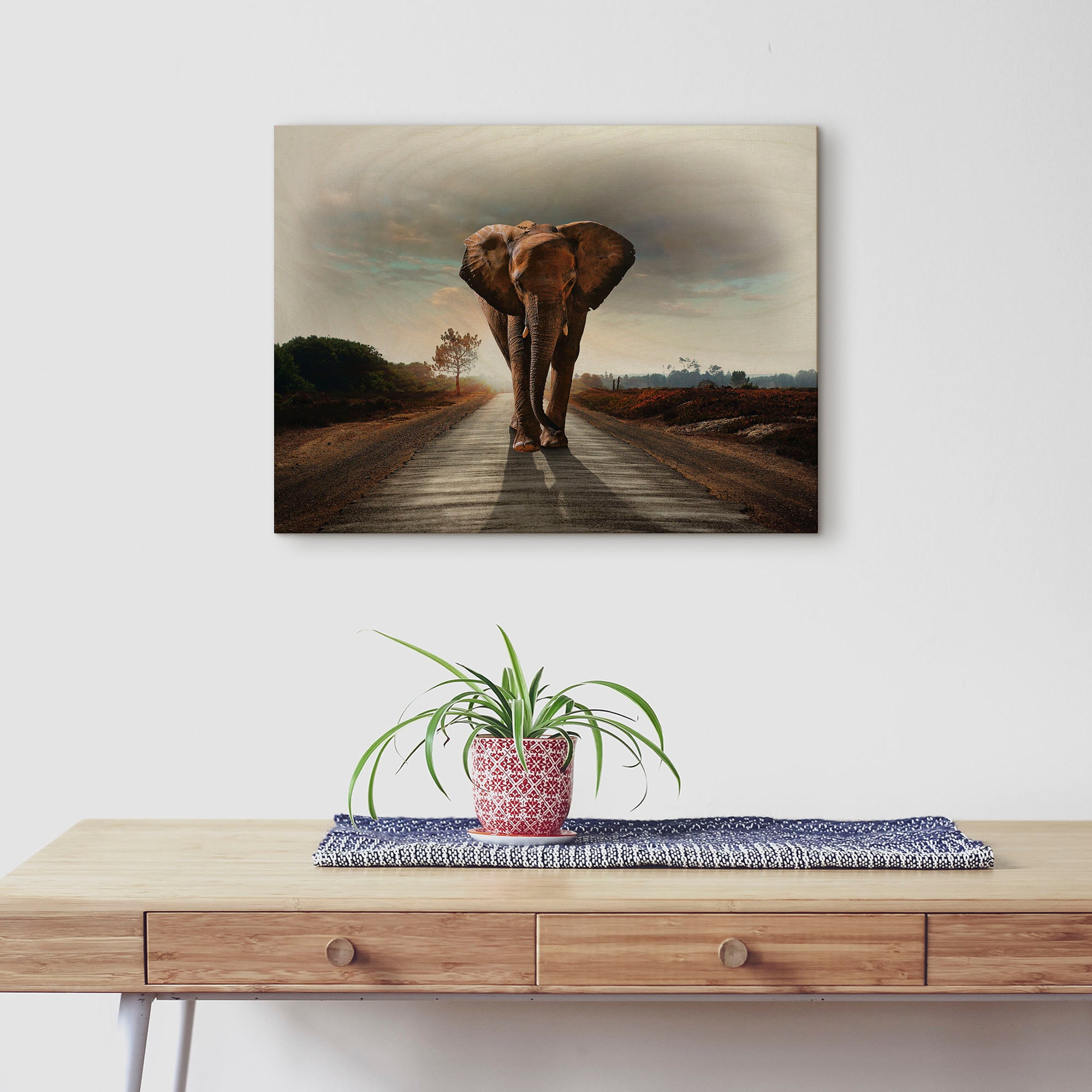 Artland Holzbild der »Ein Strasse«, (1 online Jelmoli-Versand läuft auf St.) | kaufen Elefant