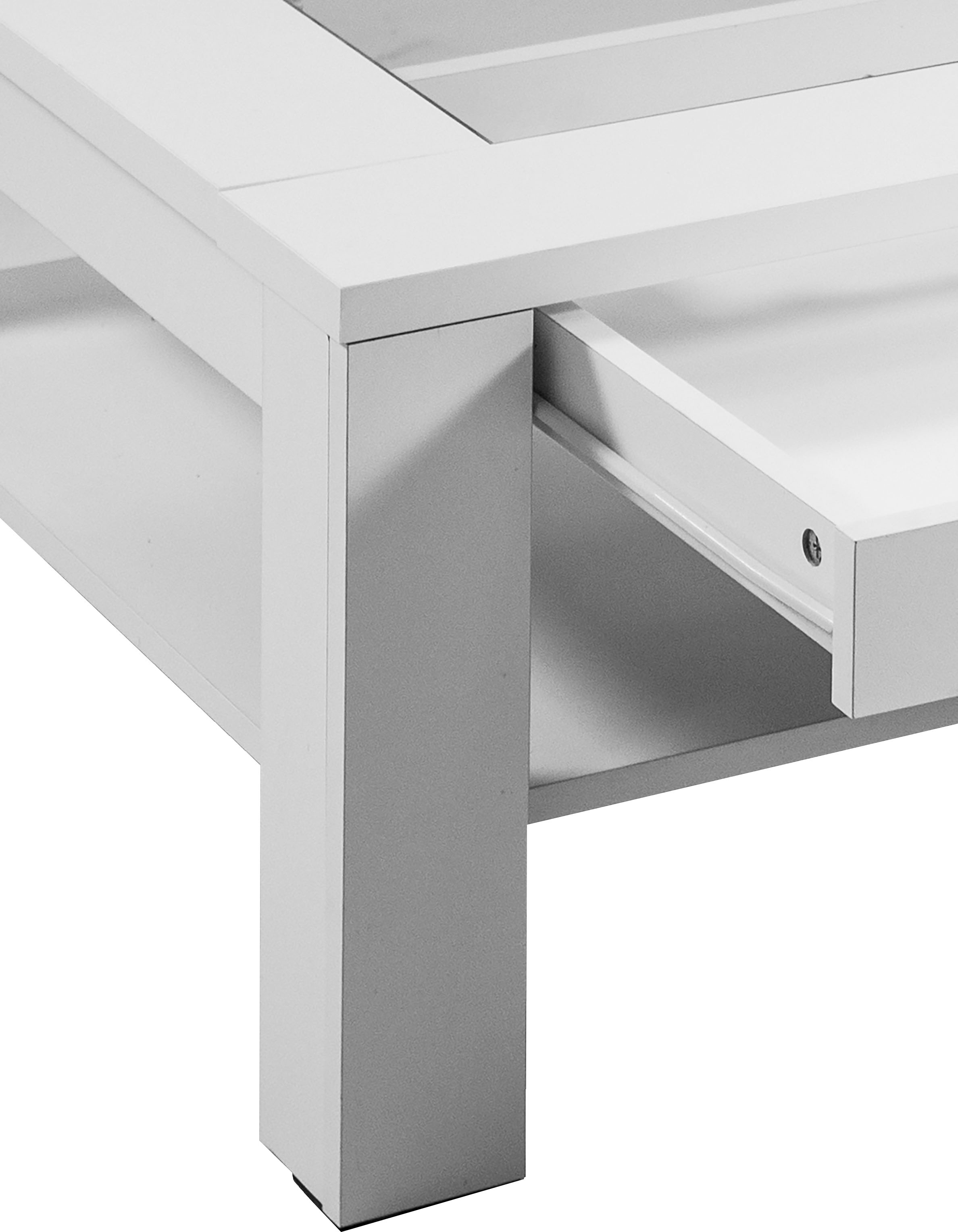 byLIVING Couchtisch »Ralph«, Breite 110 cm, mit Glaseinsatz und Schubkasten