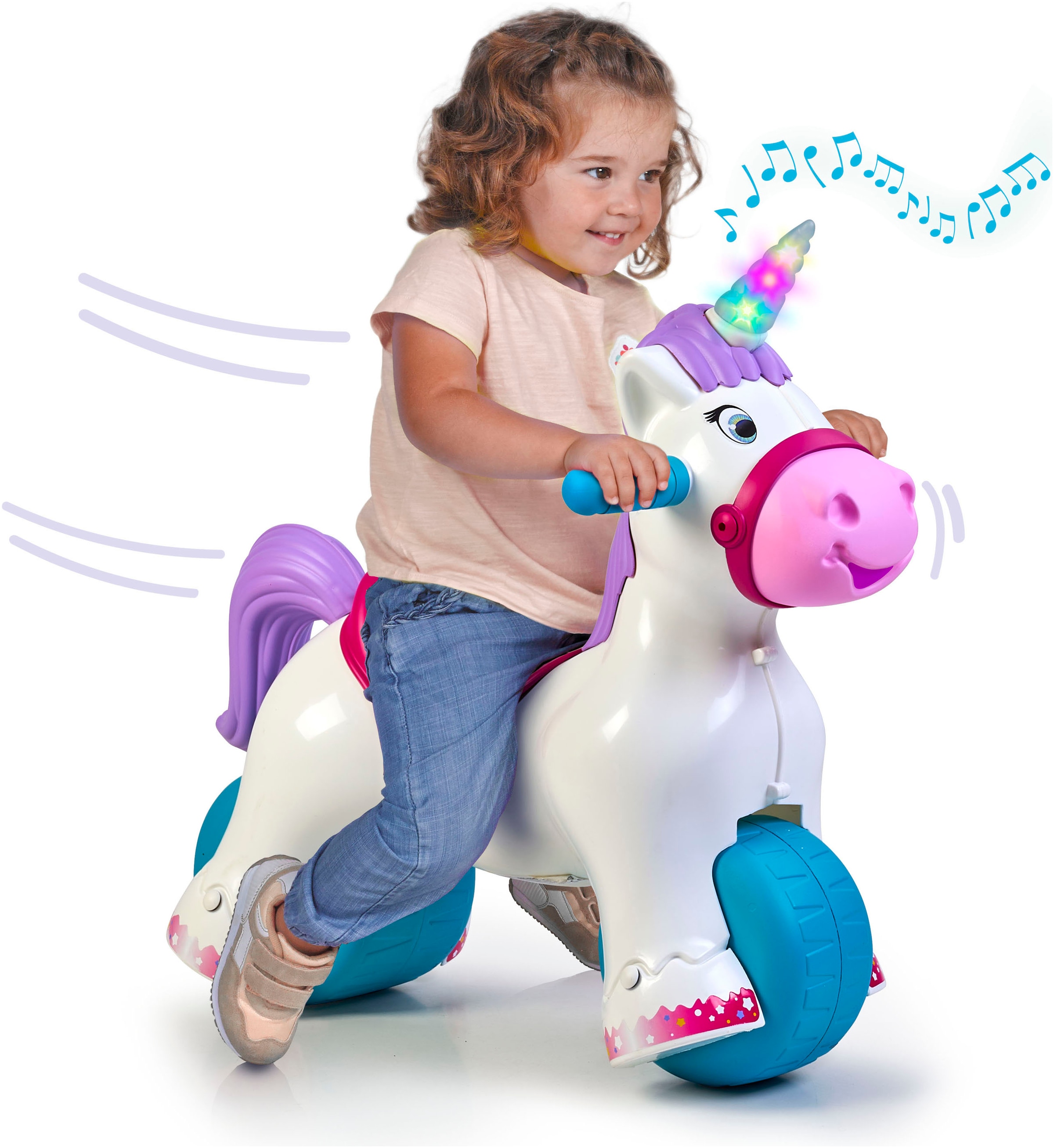 Feber Schaukeltier "Feber Baby Unicorn 2in1" mit Licht- und Soundeffekt; Made in Europe