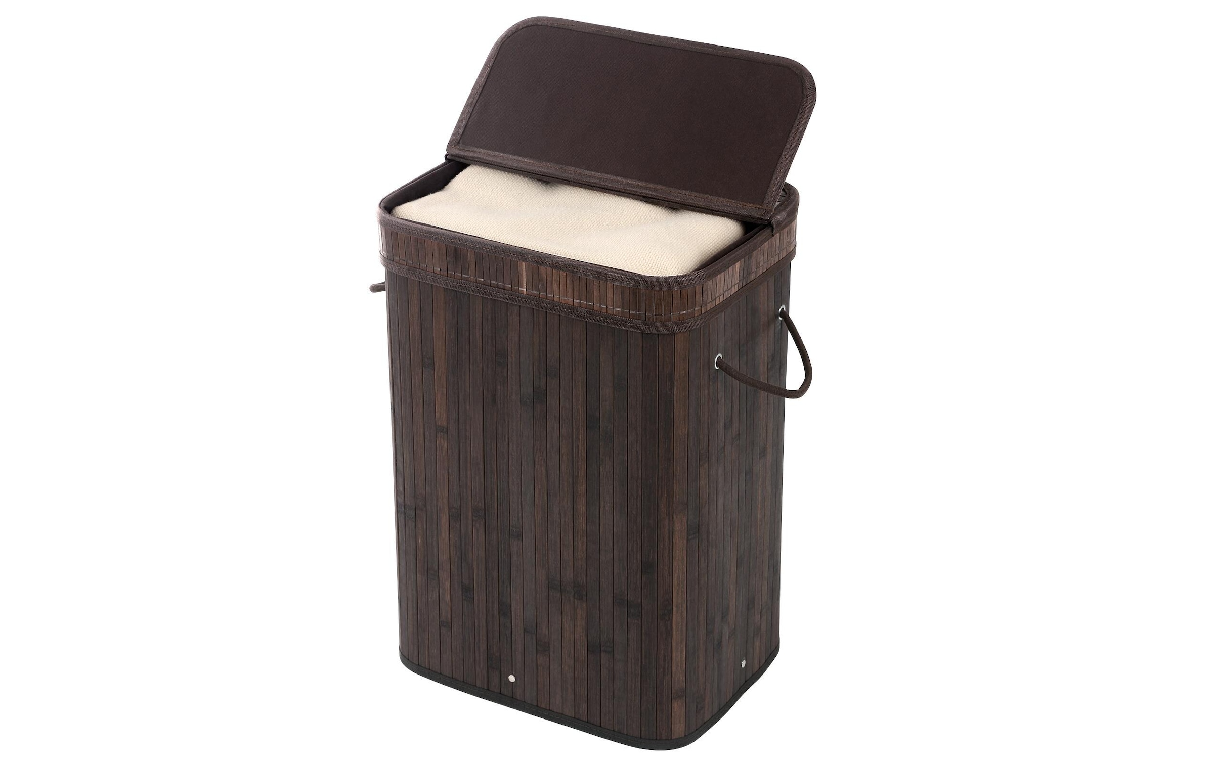 SONGMICS Wäschekorb »für trockene Wäsche 72 l, Dunkelbraun«, Holzart: Bambus (China)