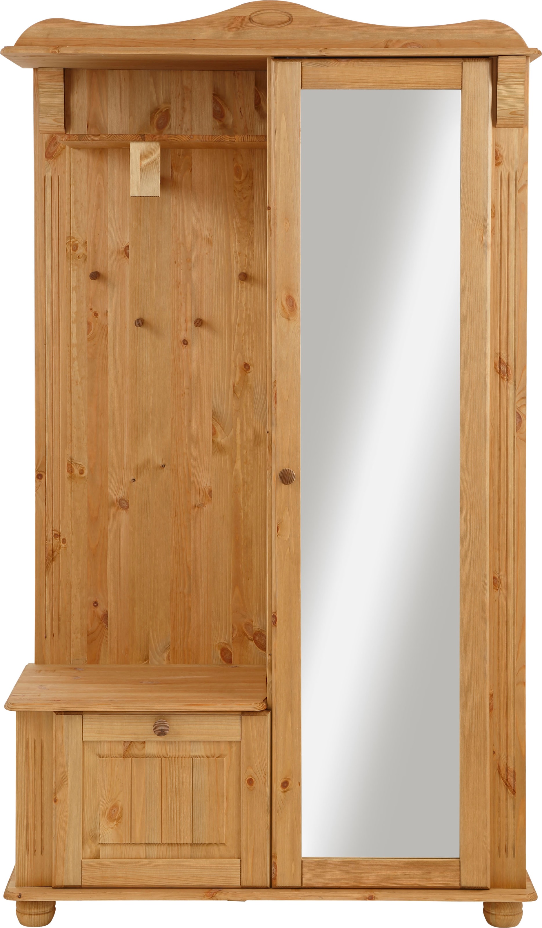 Home affaire Kompaktgarderobe »Adele«, Breite 108 cm, mit Spiegeltür, aus massiver Kiefer, FSC®