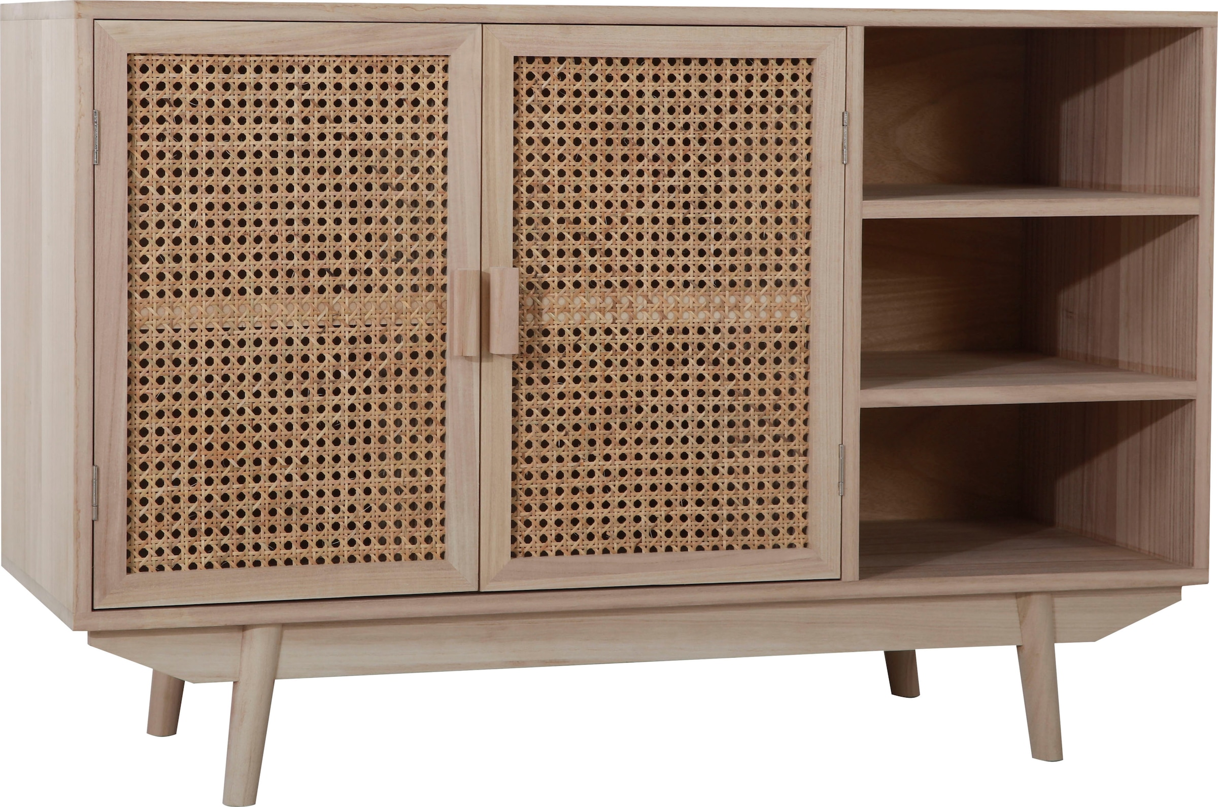 SalesFever Sideboard, Türfronten aus Rattangeflecht, Wiener Geflecht