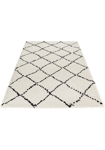 MINT RUGS Hochflor-Teppich »Hash«, rechteckig, 35 mm Höhe, Rauten Design, Scandi Look,... kaufen