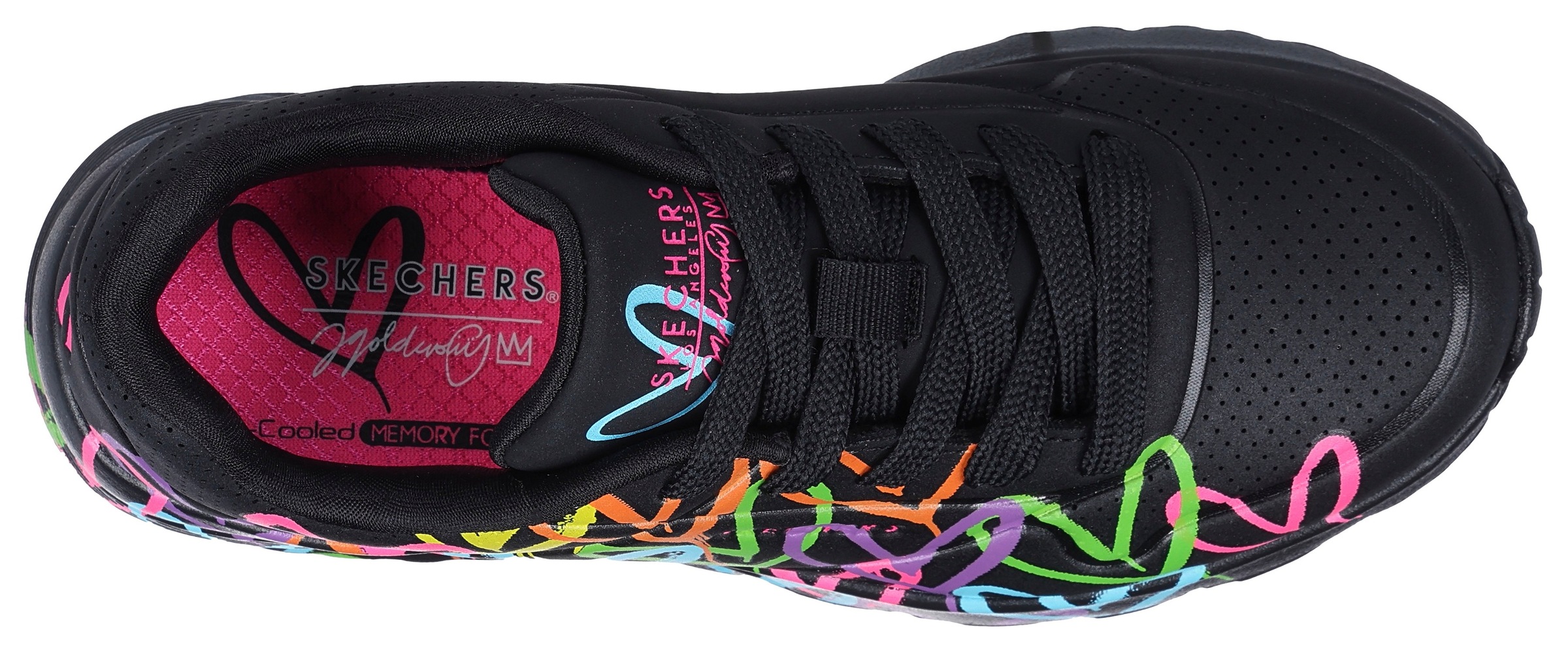 Skechers Sneaker »JGoldfarbencrown: Uno Lite - Spread the Love«, Chunky Sneaker, Pleatausneaker, Retro Sneaker mit allover Print