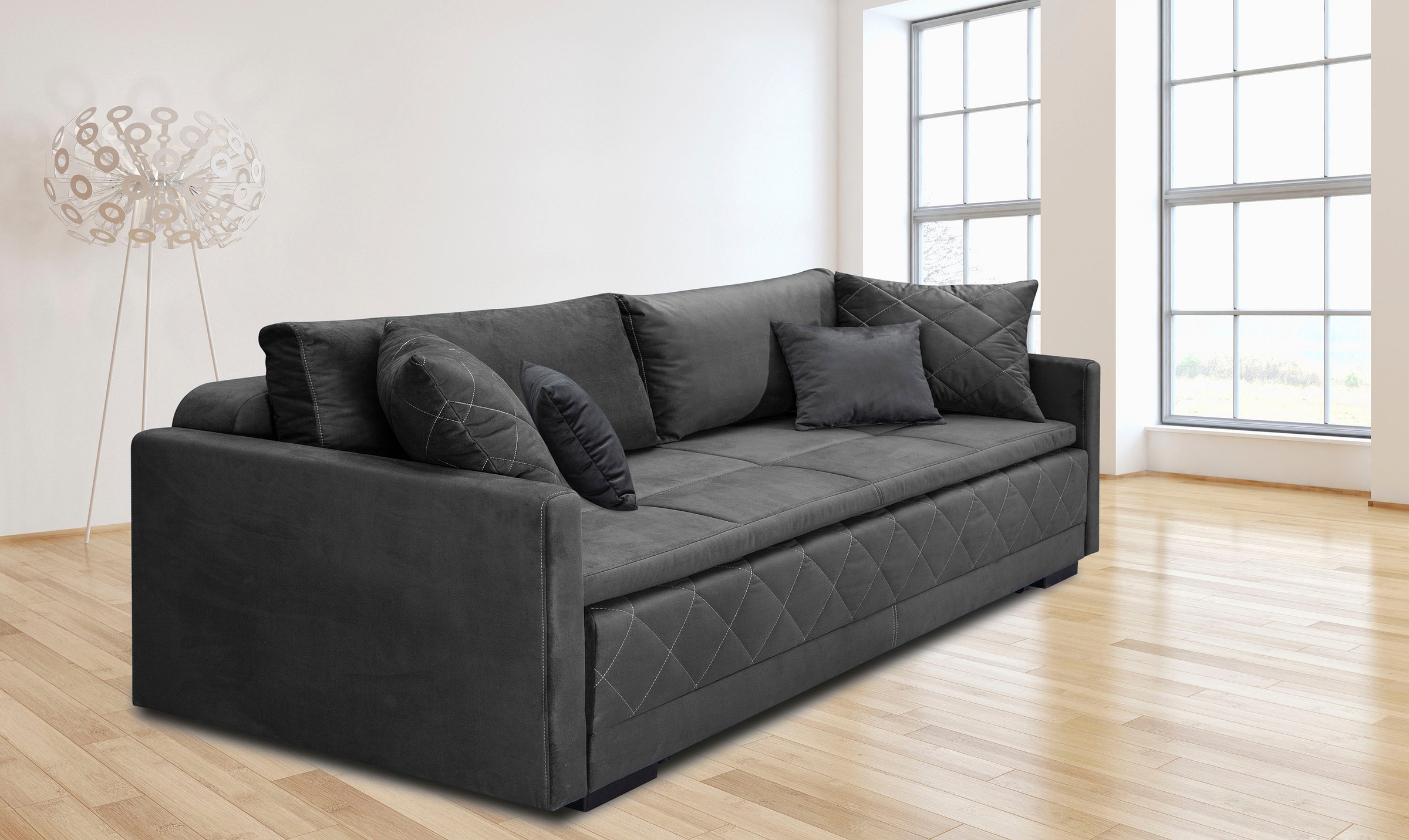 INOSIGN Schlafsofa »Potsdam«, mit Boxspringaufbau, Bettfunktion & Bettkasten, Dauerschlafsofa