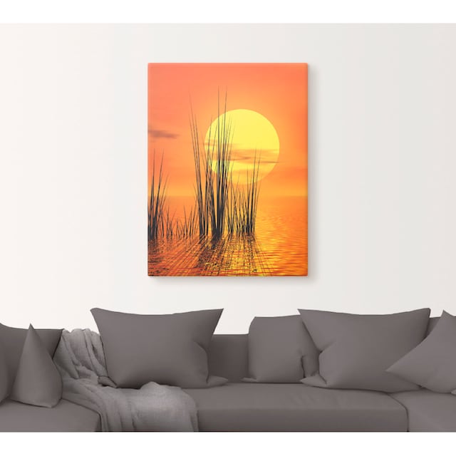 Artland Wandbild »Sonnenuntergang mit Schilf«, Sonnenaufgang & -untergang, (1  St.), als Leinwandbild, Wandaufkleber oder Poster in versch. Grössen online  bestellen | Jelmoli-Versand