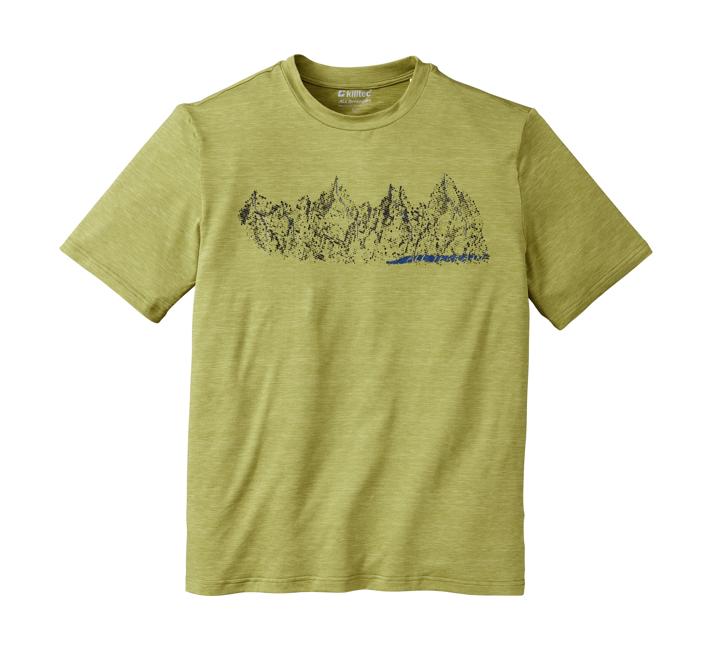 Killtec T-Shirt »Lilleo MN TSHRT C«, Schnelltrocknendes Herren T-Shirt mit Berg-Print und Melange-Optik