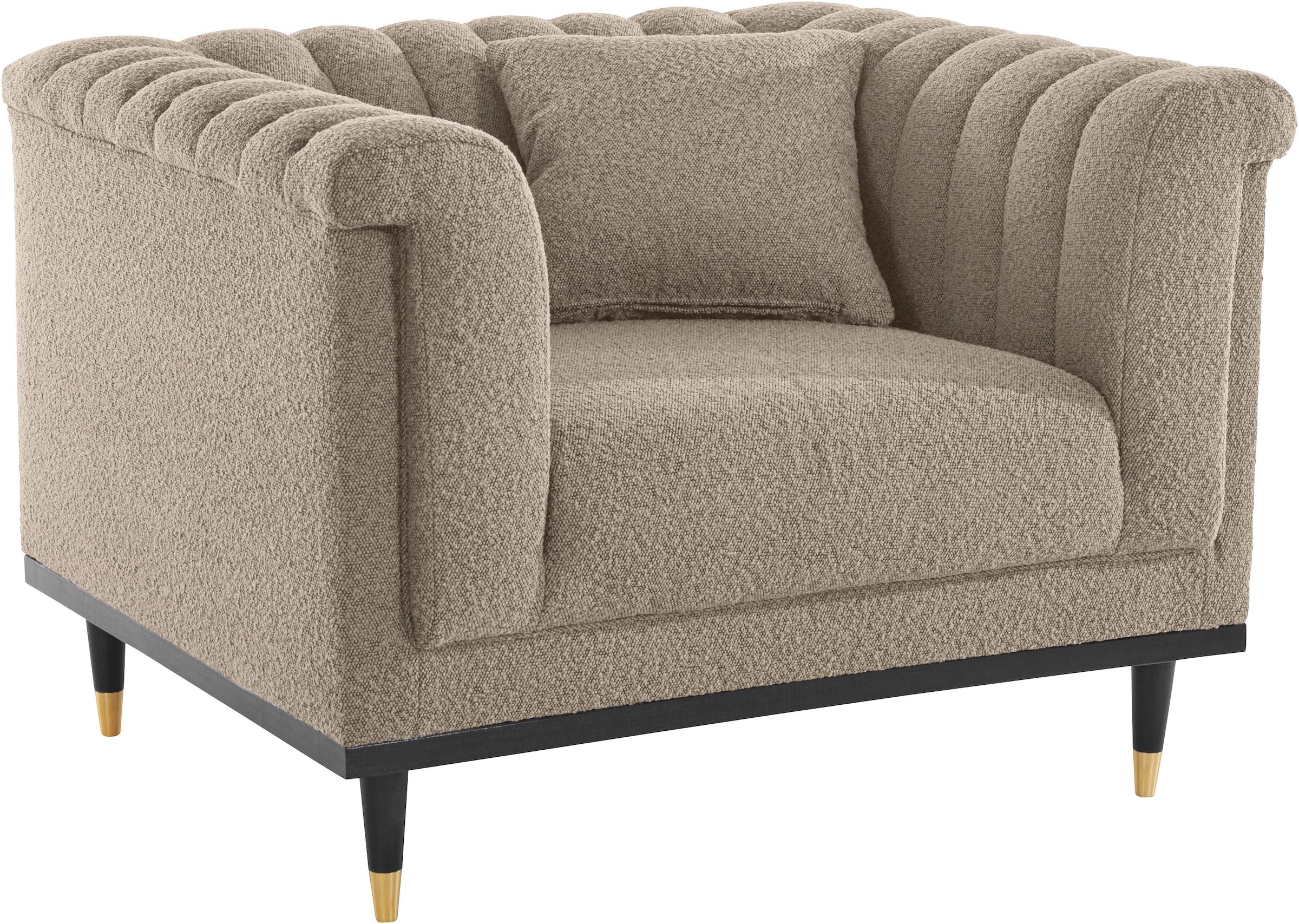 Guido Maria Kretschmer Home&Living Cocktailsessel »Chamby New Sessel«, im Bouclé-Strukturbezug mit Steppung im Lehnenbereich