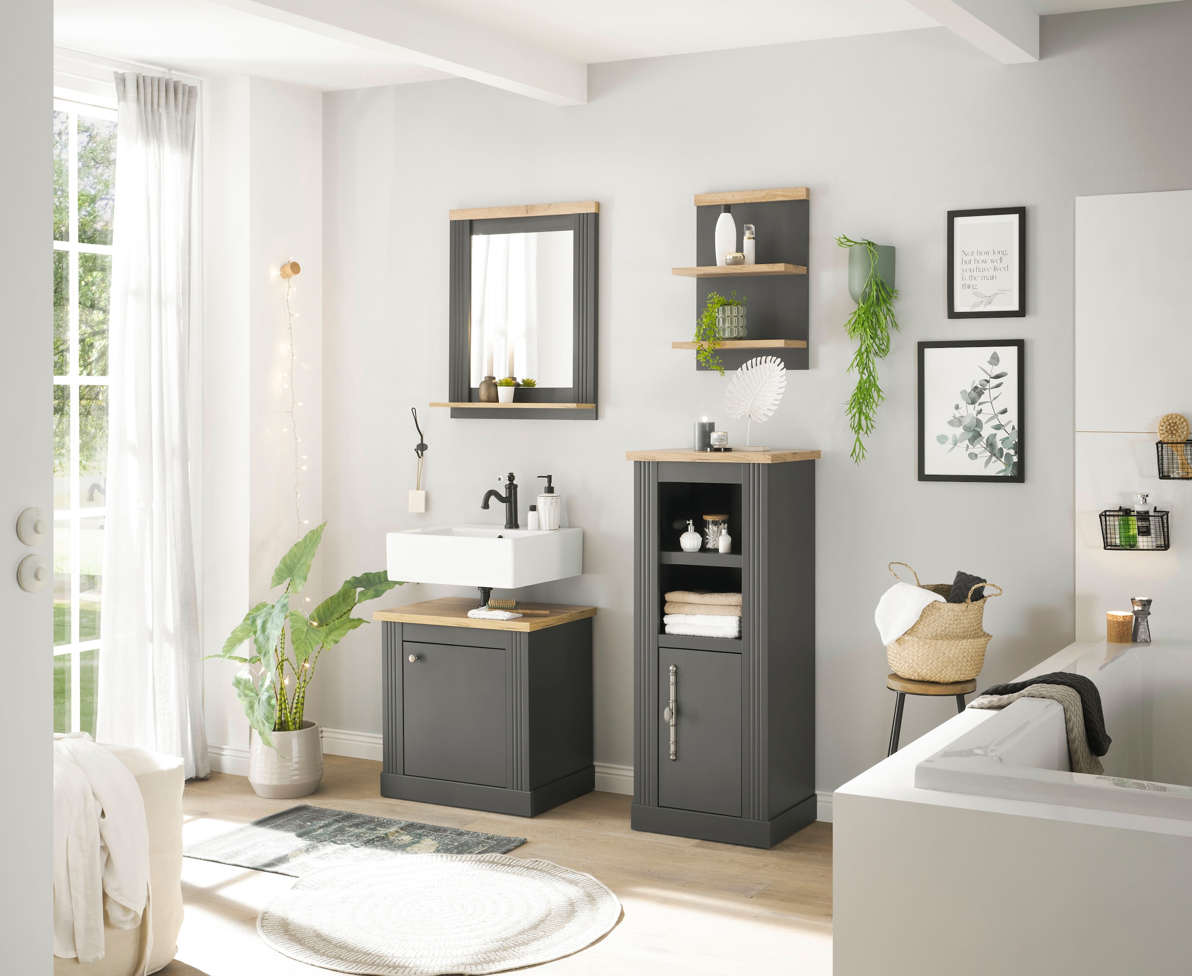 Home affaire Badmöbel-Set »WESTMINSTER«, (4 St.), im romantischen Landhausstil