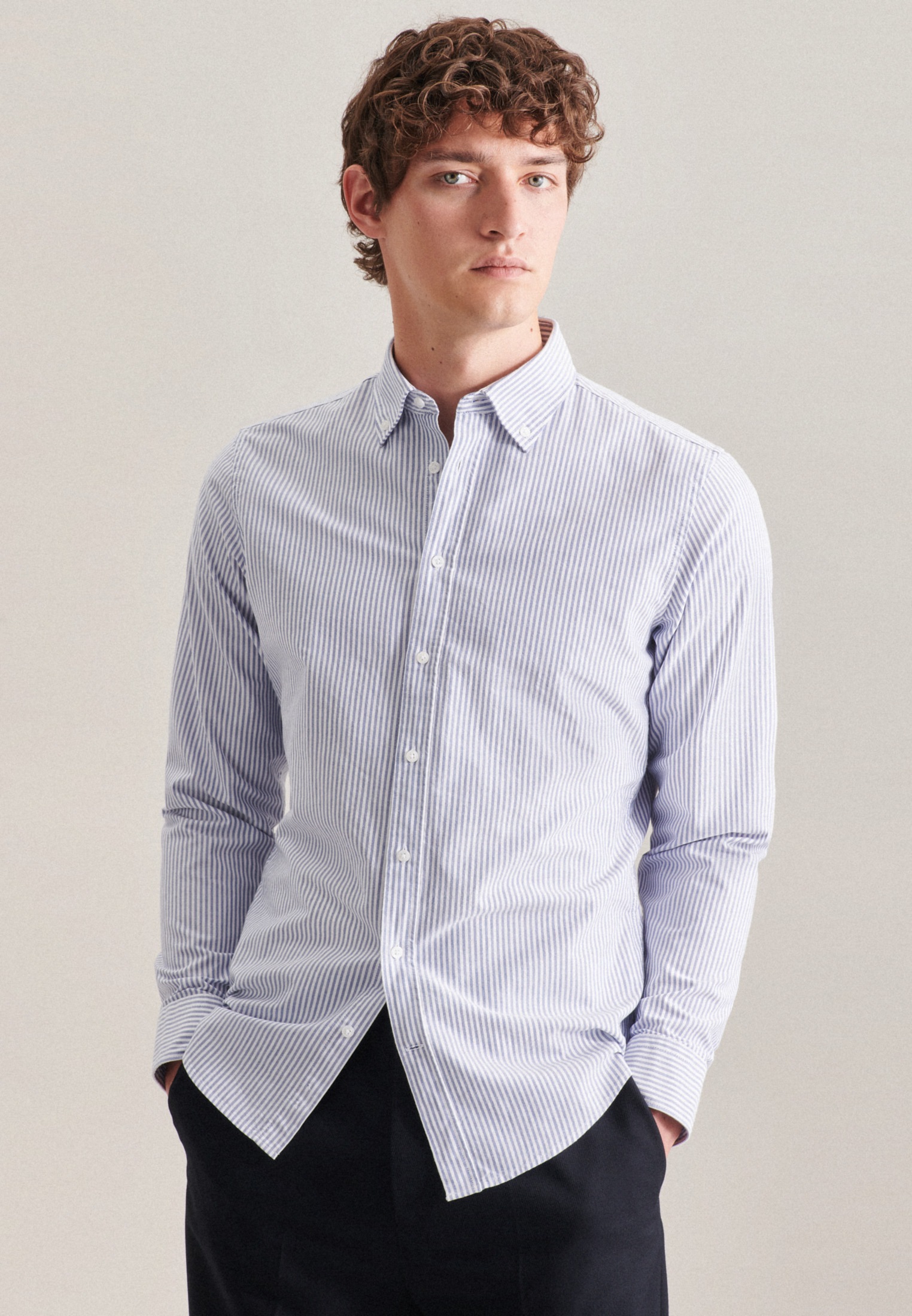 seidensticker Businesshemd »X-Slim« X-Slim Langarm Button-Down-Kragen Streifen