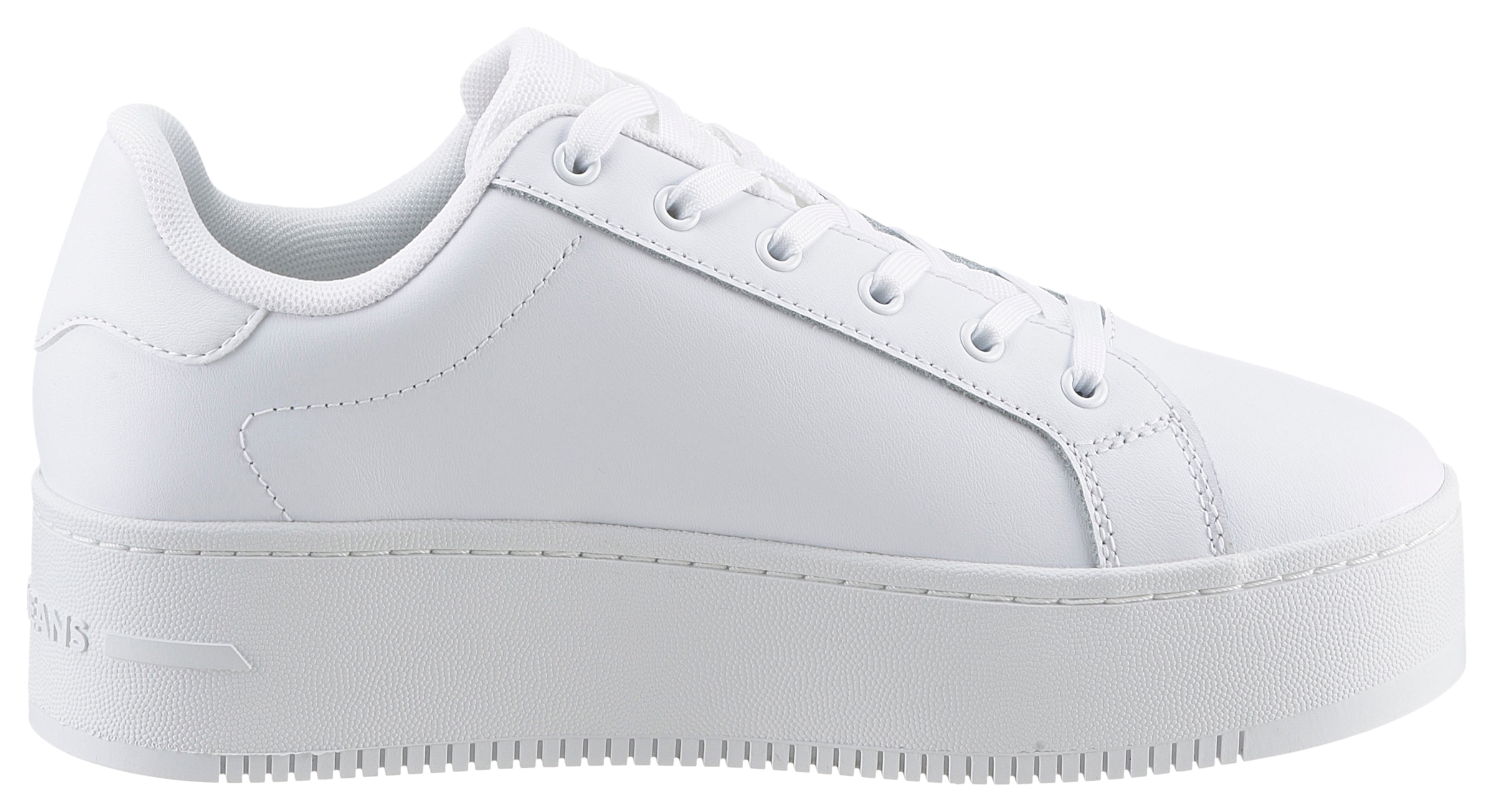 Tommy Jeans Plateausneaker »TJW FLATFORM ESS«, Freizeitschuh, Halbschuh, Schnürschuh mit Kontrastbesatz