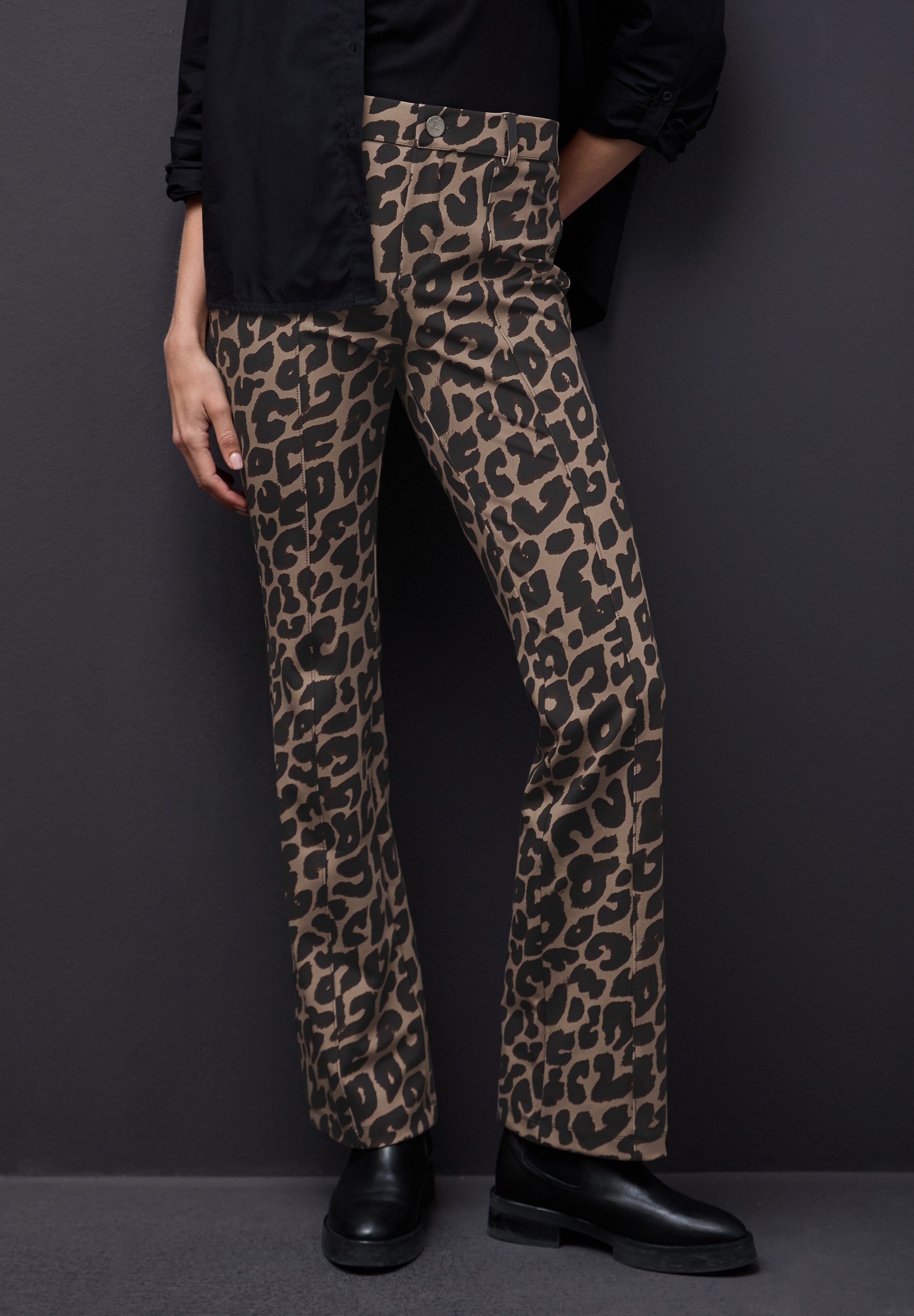 STREET ONE Stoffhose »Style York« im Leo-Look