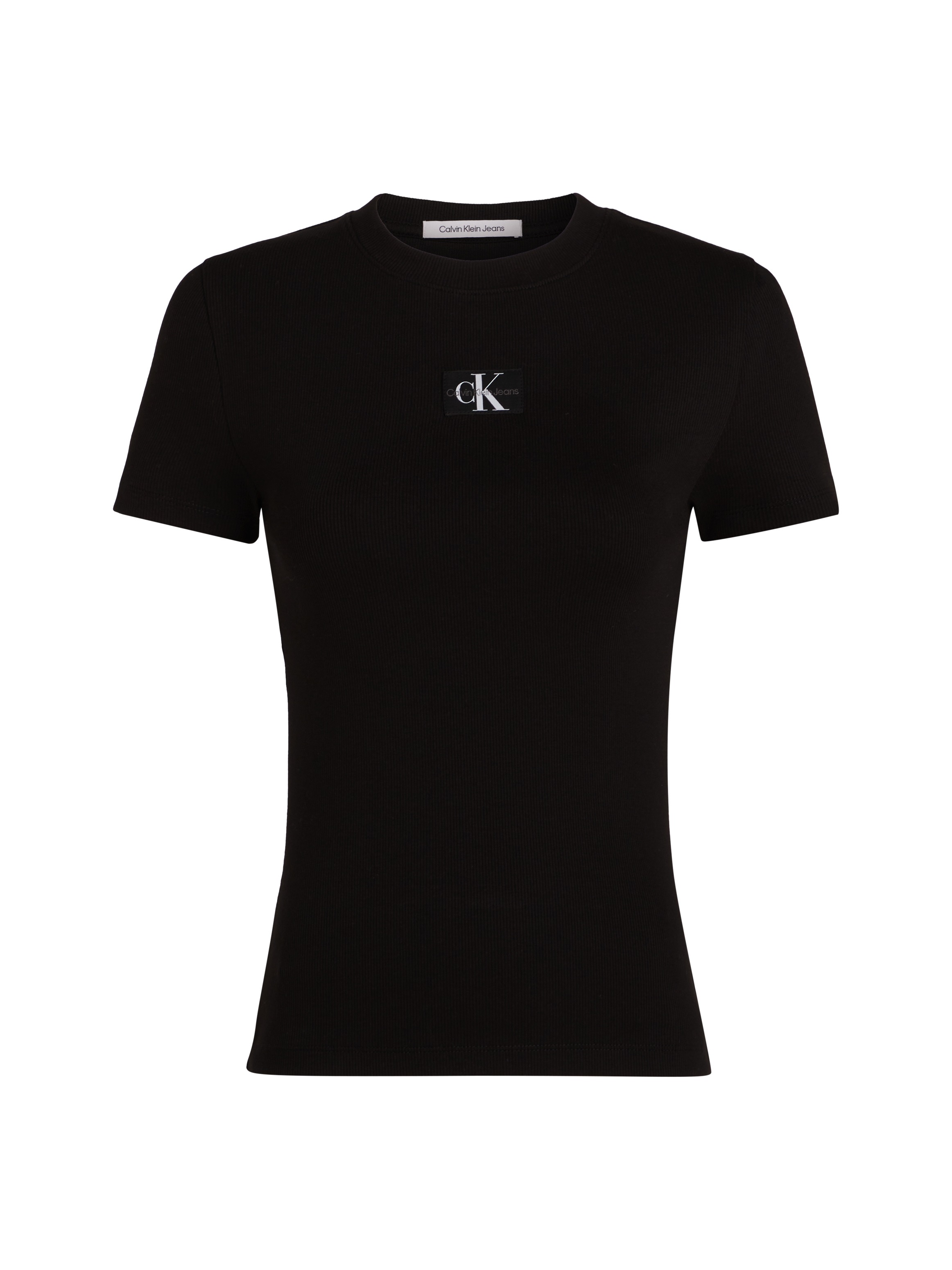 Calvin Klein Jeans T-Shirt »WOVEN LABEL RIB BABY TEE«, mit Logopatch