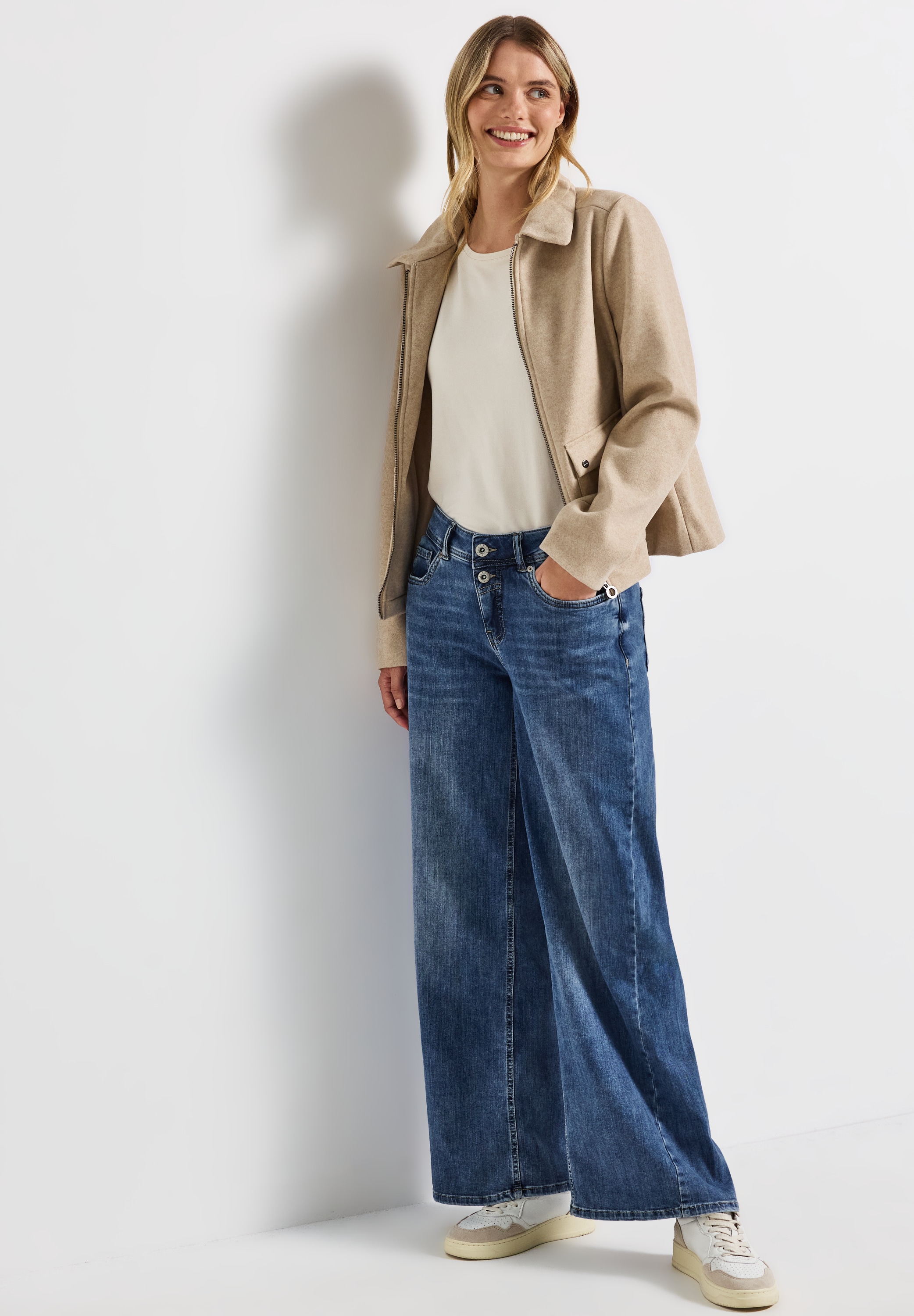 STREET ONE Weite Jeans »STYLE PALAZZO«, Loose Fit, mit Stretch, 5-Pocket-Style