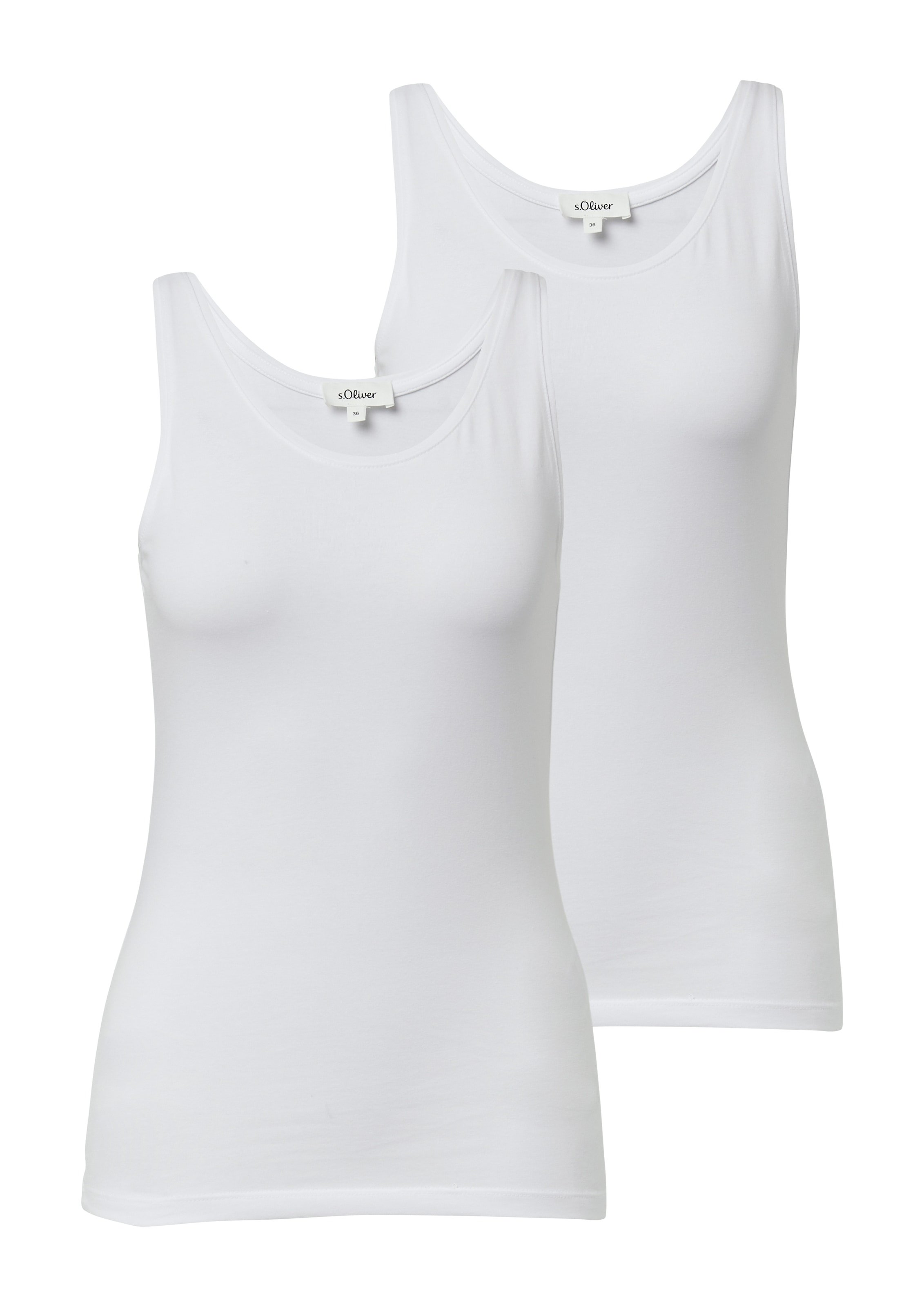 s.Oliver Tanktop 2 Stk. 2-er Pack, Sommertop, mit Stretch