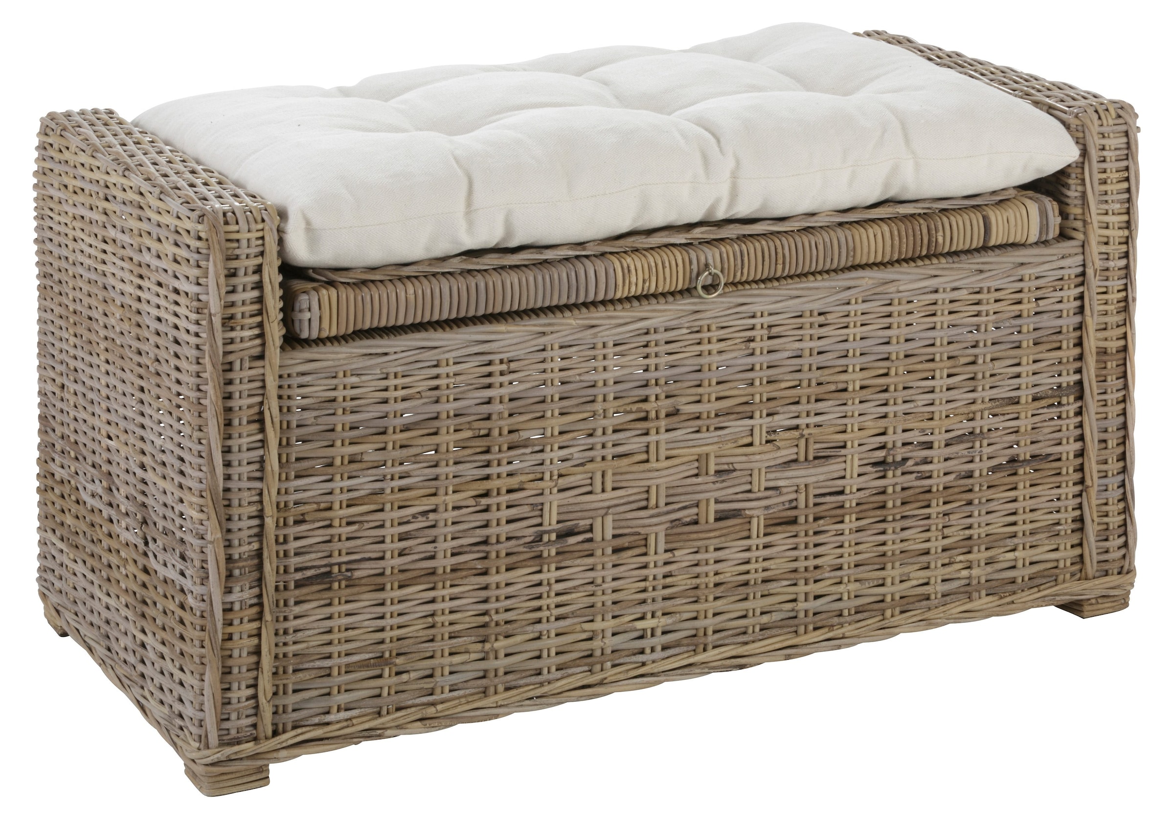Home affaire Sitztruhe »Schönerempfang, TOPSELLER!«, (Rattan-Bank), Belastbar bis max. 80 Kg, mit Stauraum