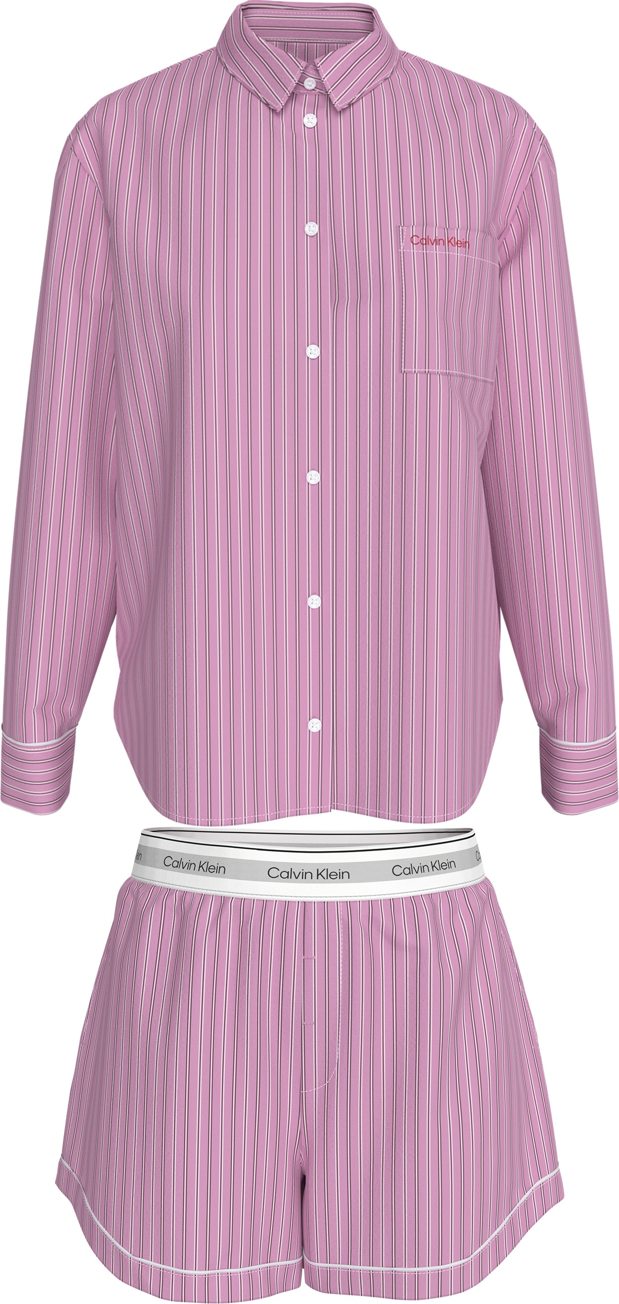 Calvin Klein Underwear Schlafanzug »V DAY POPLIN SET« Mit elastischem Bund
