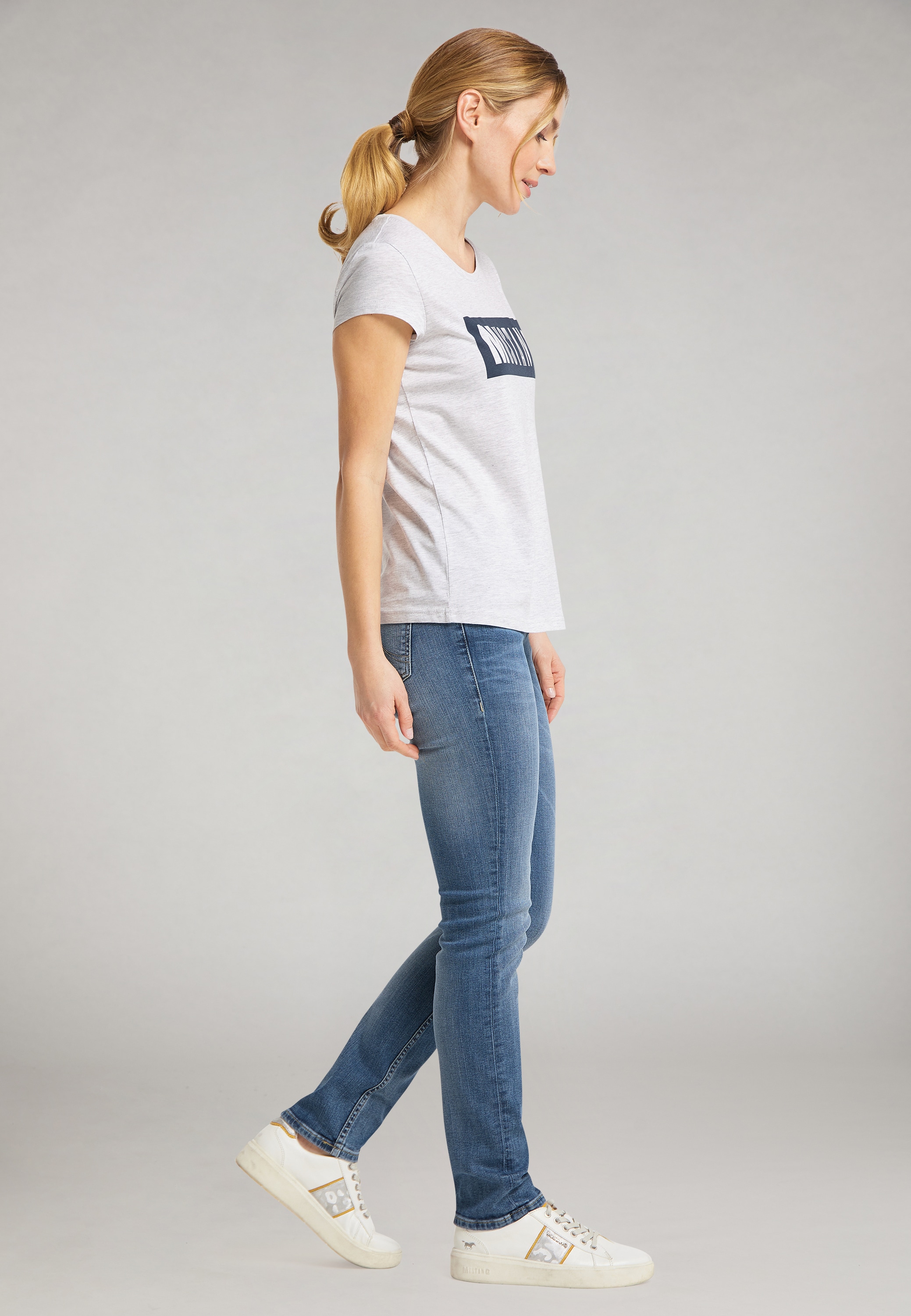 MUSTANG Kurzarmshirt »Damen Alina C Logo Tee«