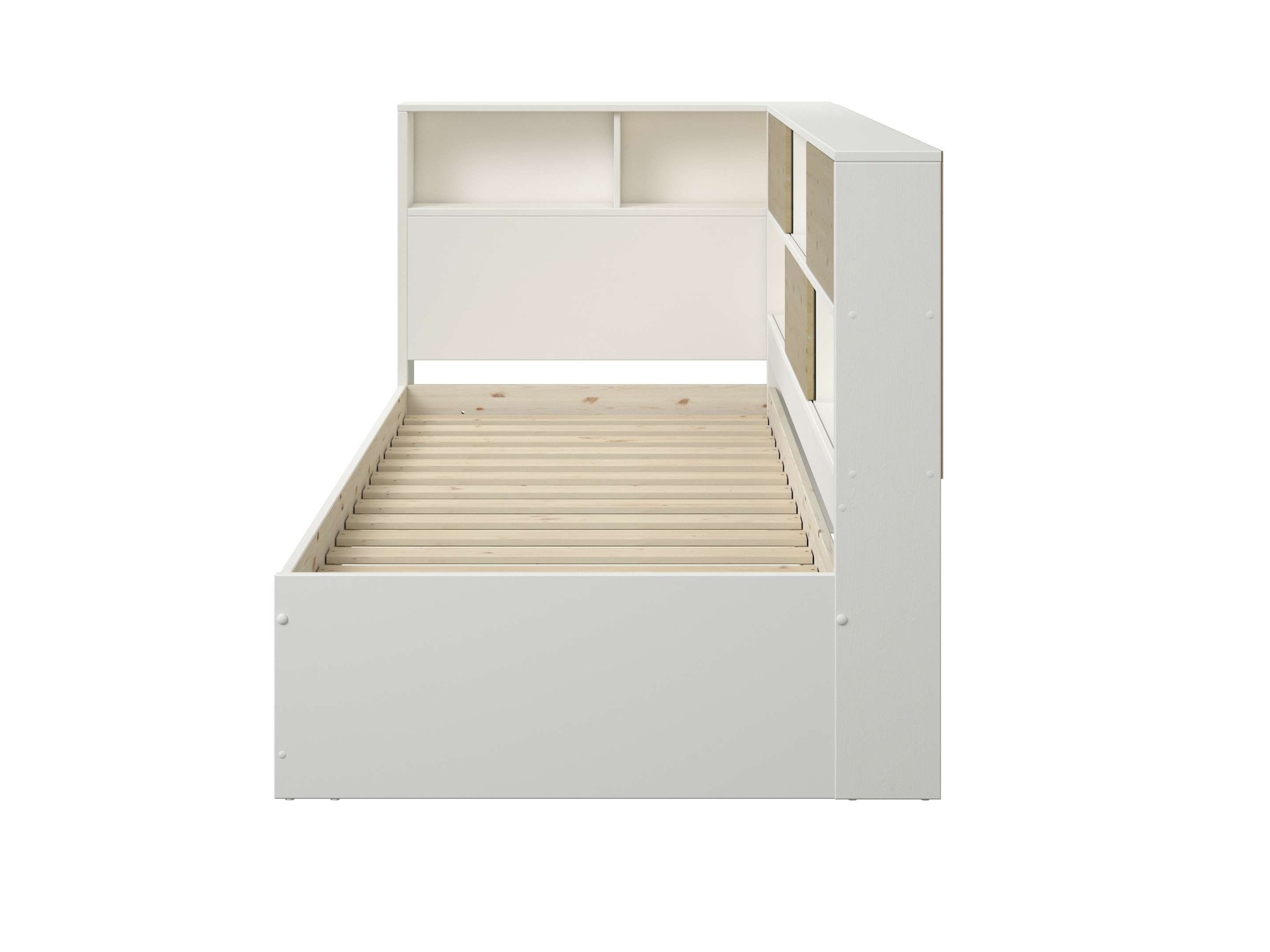 Home affaire Stauraumbett »Amance«, (Aussenmasse B/T/H: 110,2/220,1/106,9 cm), teilmassiv, FSC® zertifiziert, inklusive Lattenrost, viel Stauraum