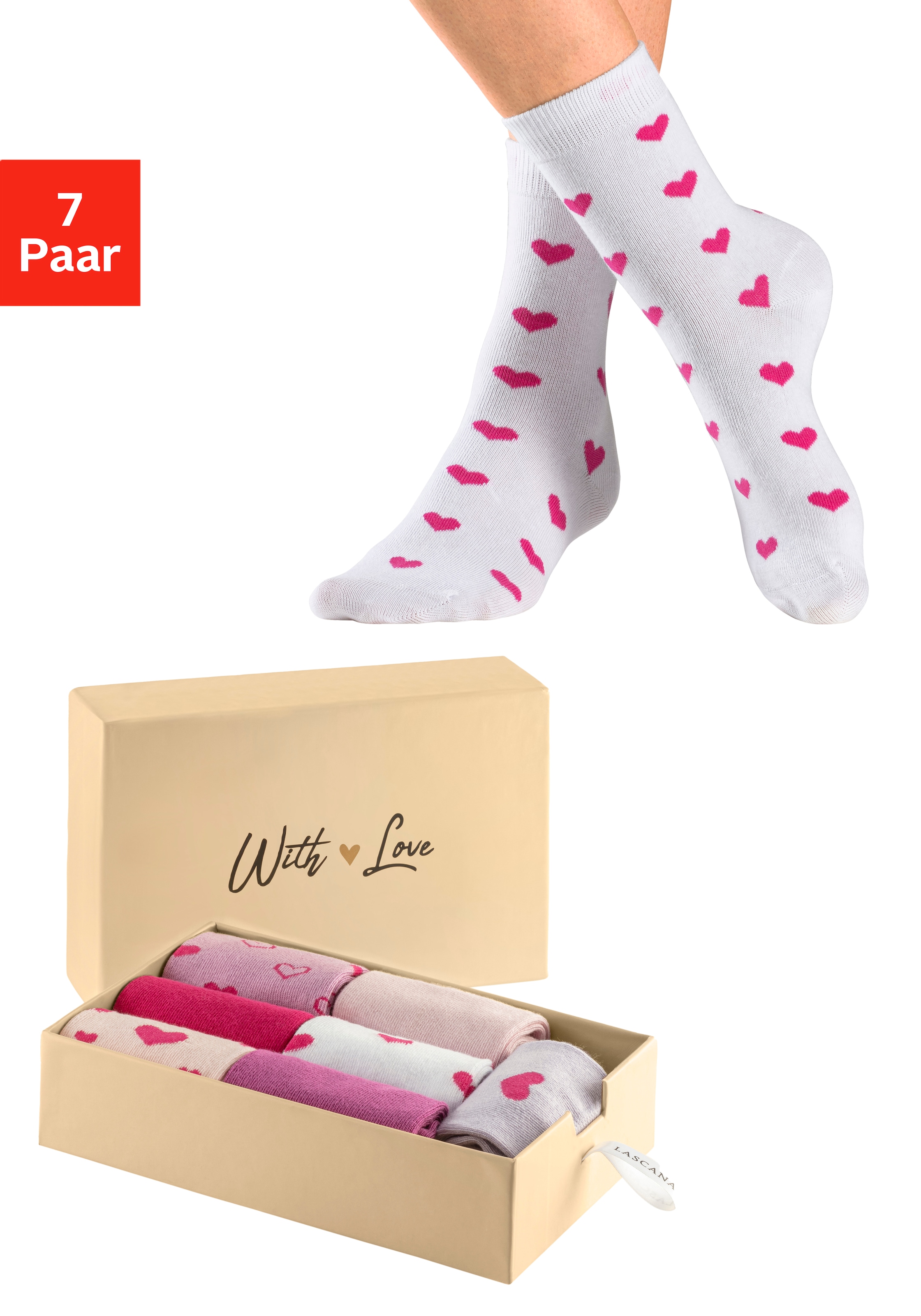 »Valentine`s Basicsocken Geschenkbox online LASCANA Schweiz Day«, Jelmoli-Versand kaufen bei Paar), in 7 (Box,