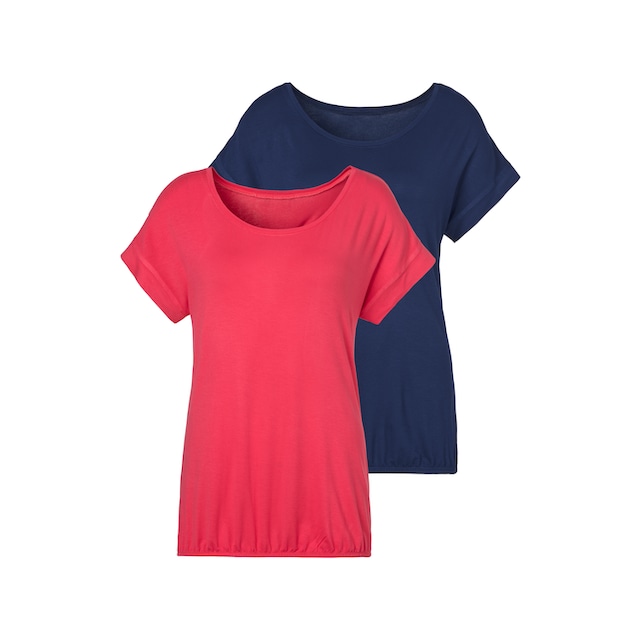 Vivance T-Shirt, (2er-Pack), mit elastischem Saumabschluss online shoppen  bei Jelmoli-Versand Schweiz