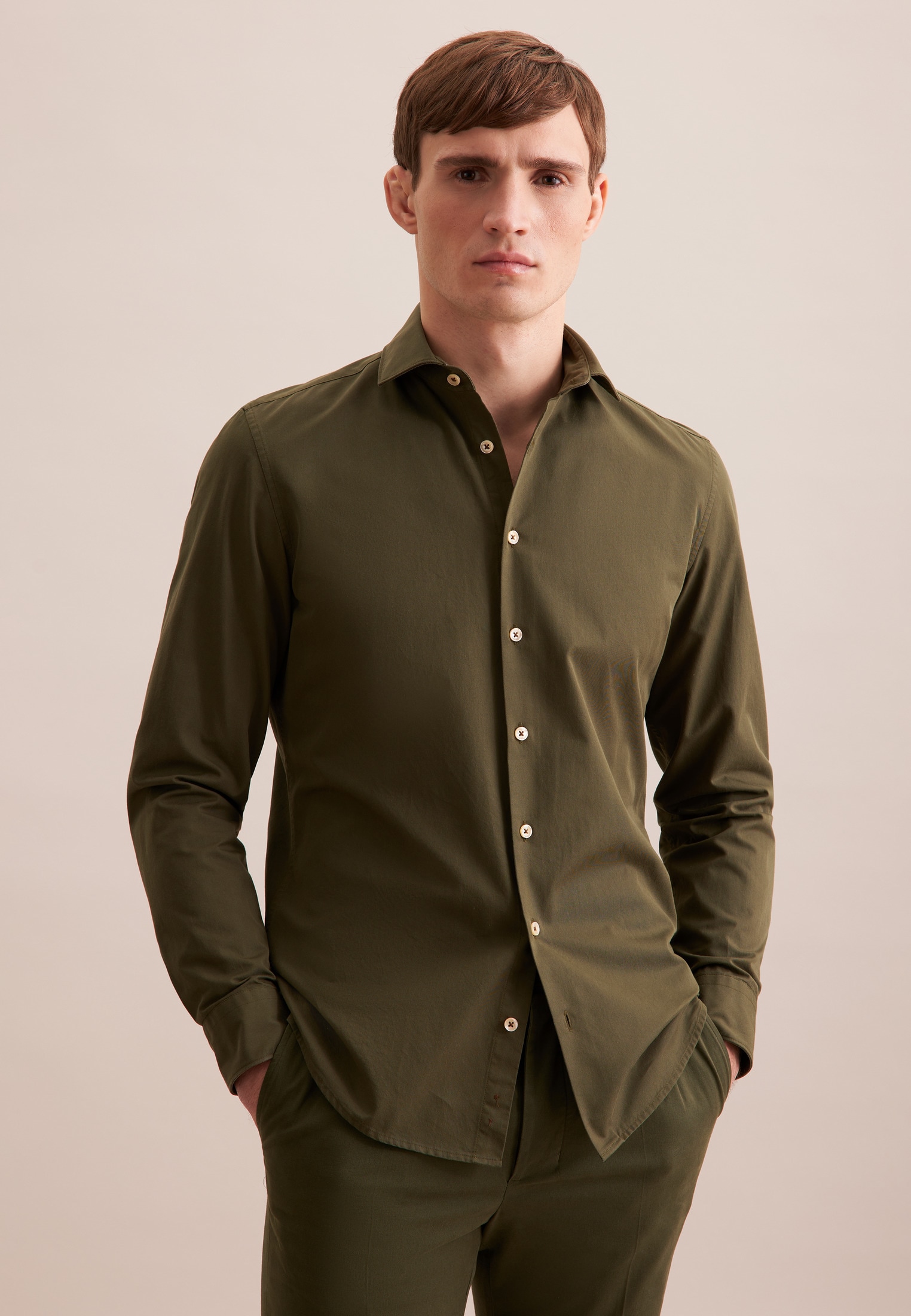 seidensticker Businesshemd Slim 1/1 Kentkragen Uni
