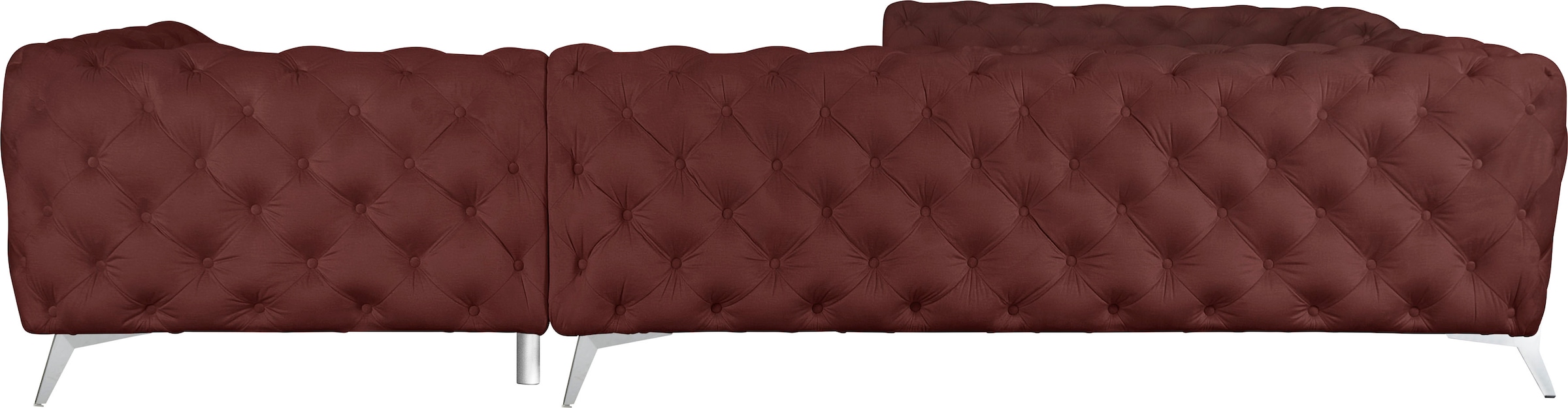 Leonique Chesterfield-Sofa »Amaury L-Form«, grosses Ecksofa, Chesterfield-Optik, Breite 323 cm, Fussfarbe wählbar