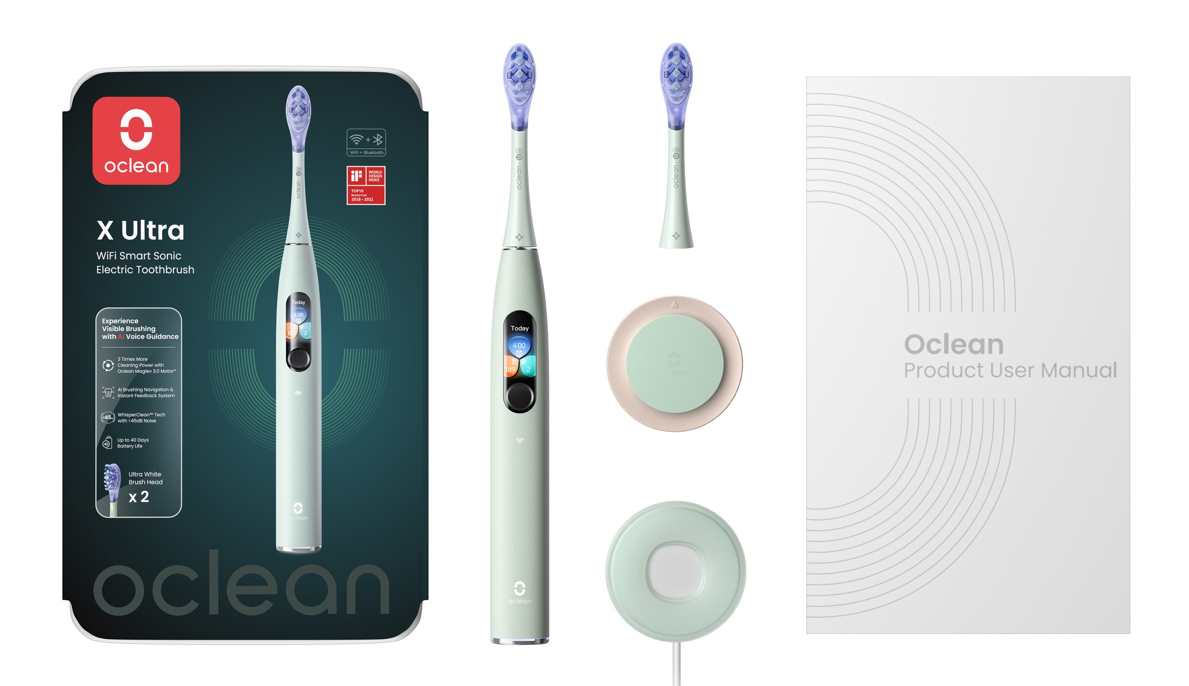 Oclean Elektrische Zahnbürste »Oclean X Ultra, Elektrisch, grüm«