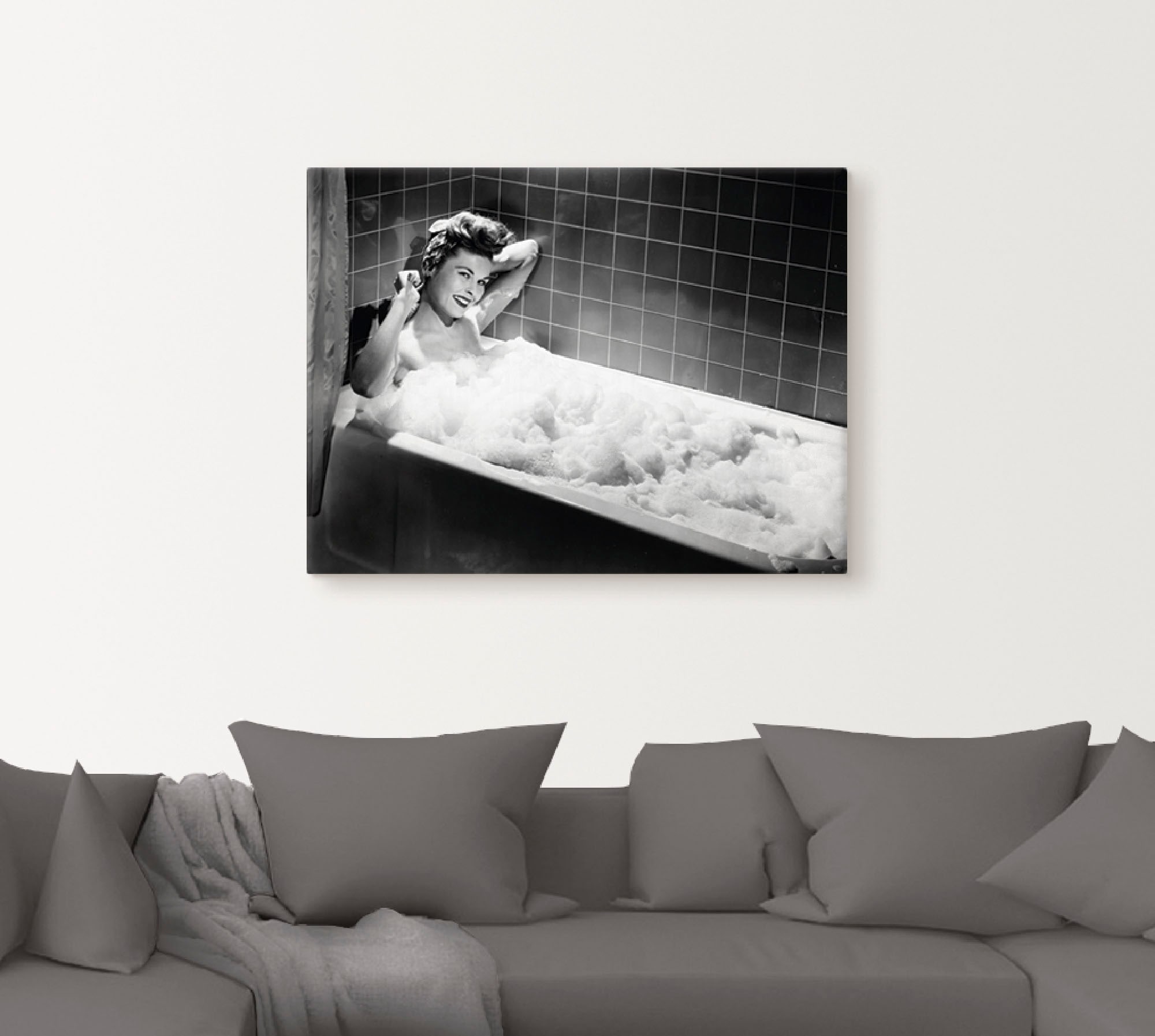 Artland Wandbild »Frau im Grössen (1 1940«, oder versch. Jelmoli-Versand Schaumbad, Film, | Leinwandbild, als St.), bestellen in online Wandaufkleber Poster