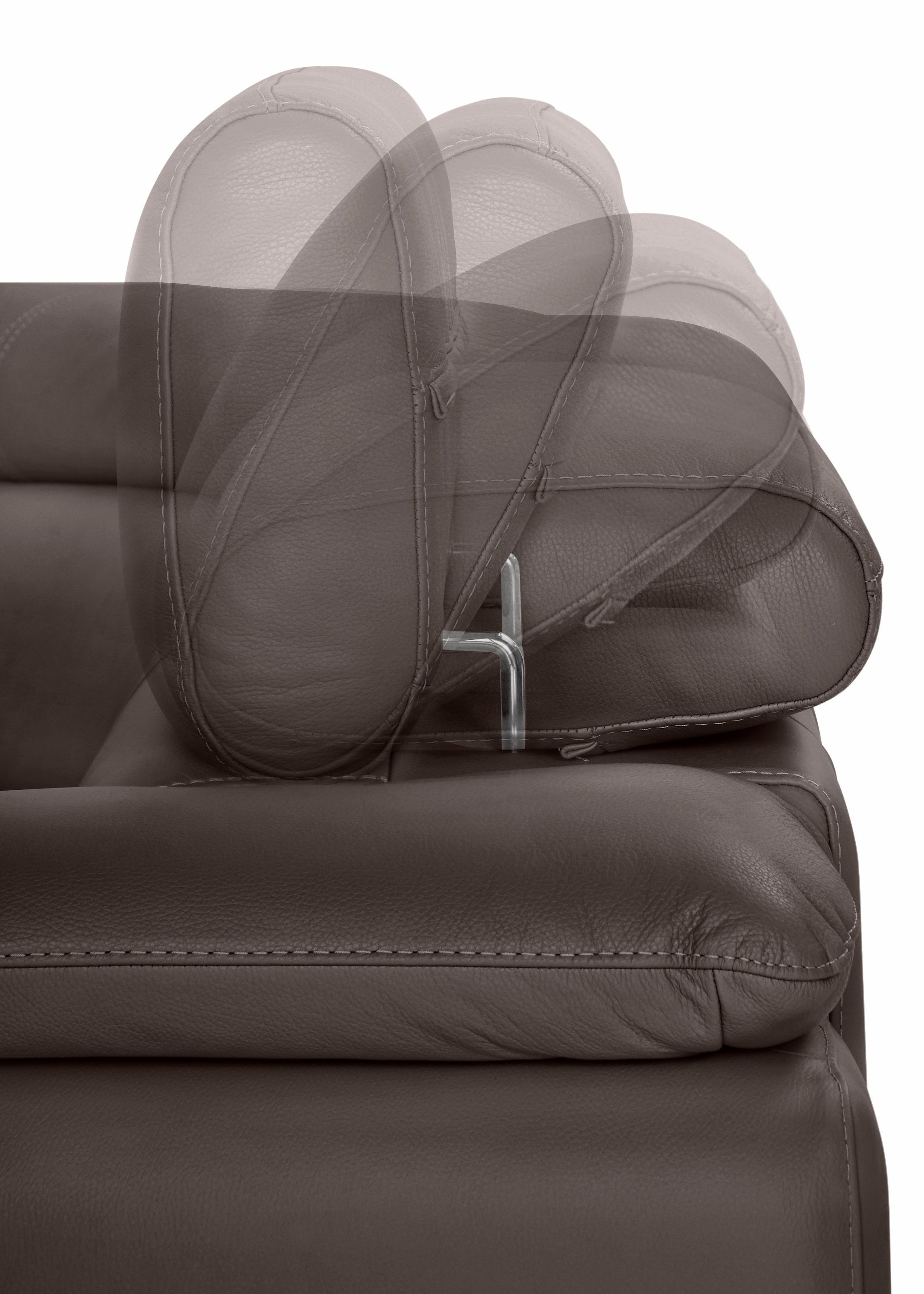 CALIA ITALIA Wohnlandschaft »Magic, italienisches Sofa zum Träumen, erstklassiger Sitzkomfort«, verstellbaren Kopfstützen zum Relaxen, in 2 Lederqualitäten, U-Form