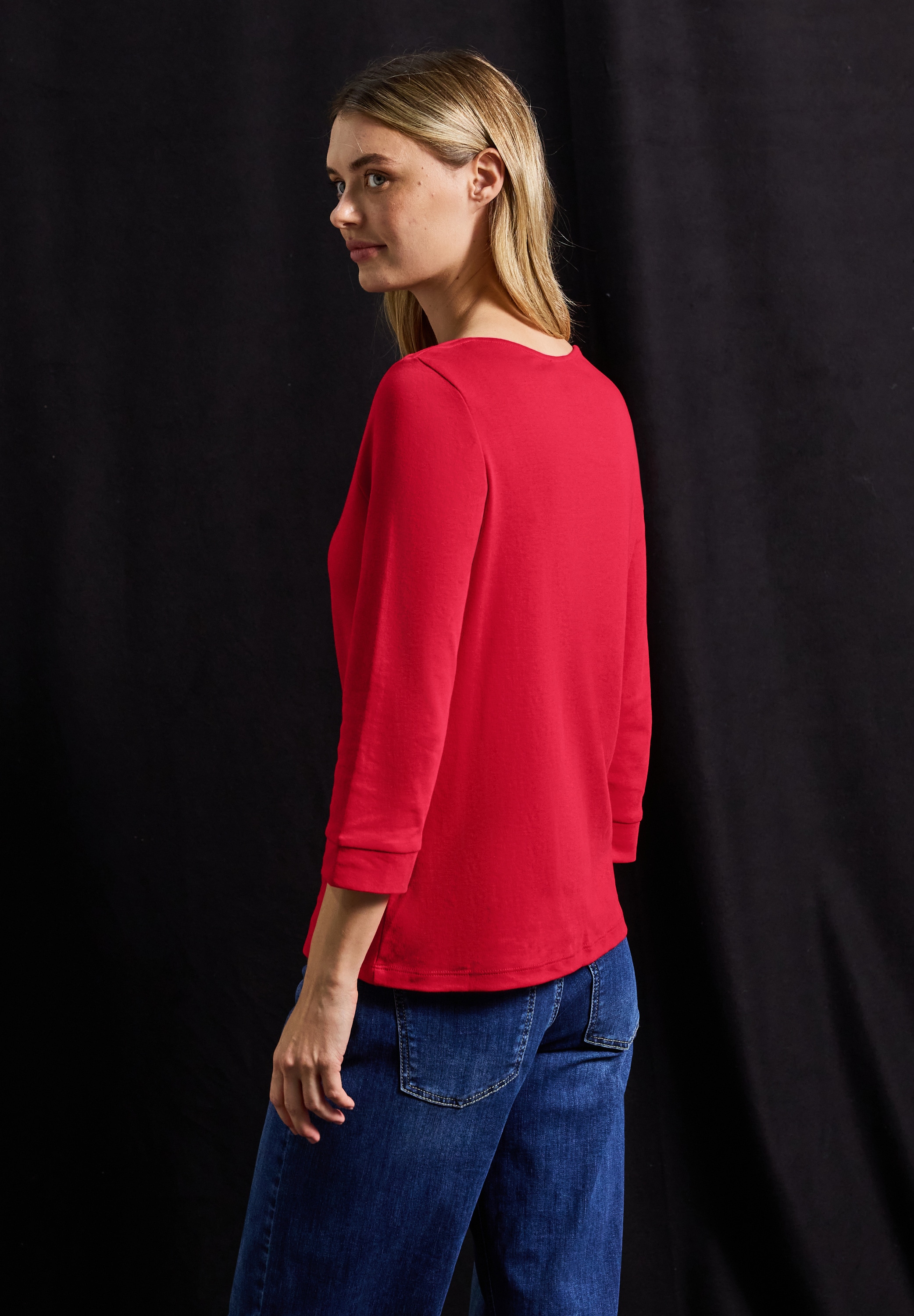 STREET ONE T-Shirt, 3/4-Arm Shirt mit U-Boot-Ausschnitt