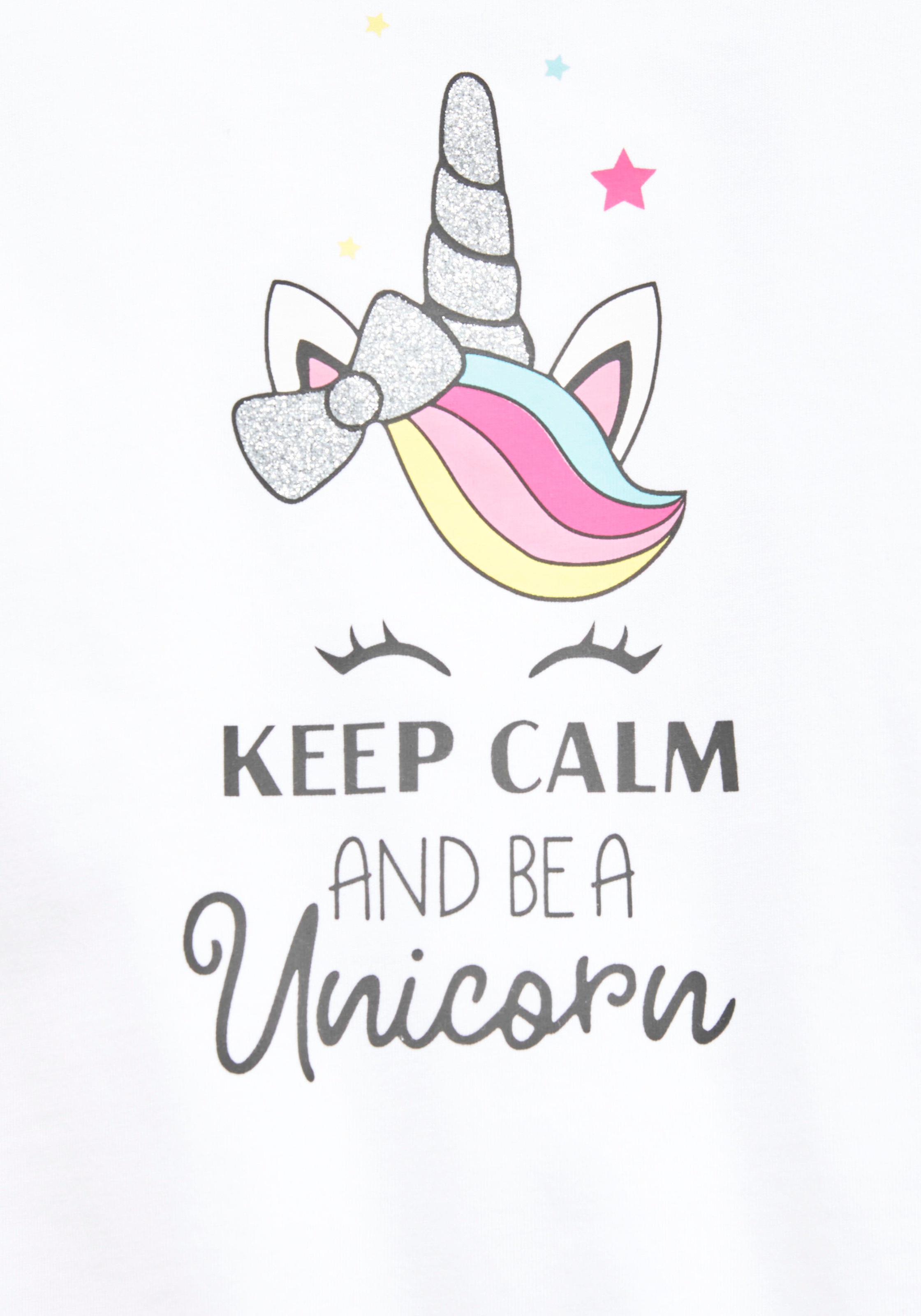KIDSWORLD Print-Shirt »keep calm and be a unicorn«, mit niedlichem Einhornmotiv