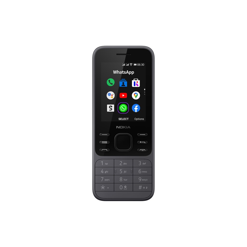 Nokia Smartphone »6300, 4G Light Charcoal«, grau, 6,1 cm/2,4 Zoll, 4 GB Speicherplatz