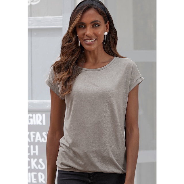 Vivance T-Shirt, mit silbrigem Glitzerdruck, Kurzarmshirt, edler Look  online kaufen bei Jelmoli-Versand Schweiz