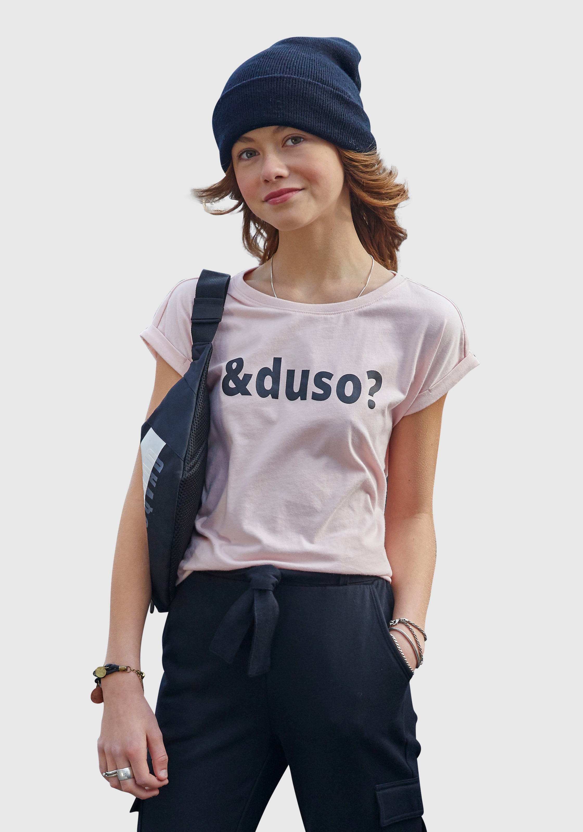 KIDSWORLD T-Shirt »&duso?«, in bequemer Passform