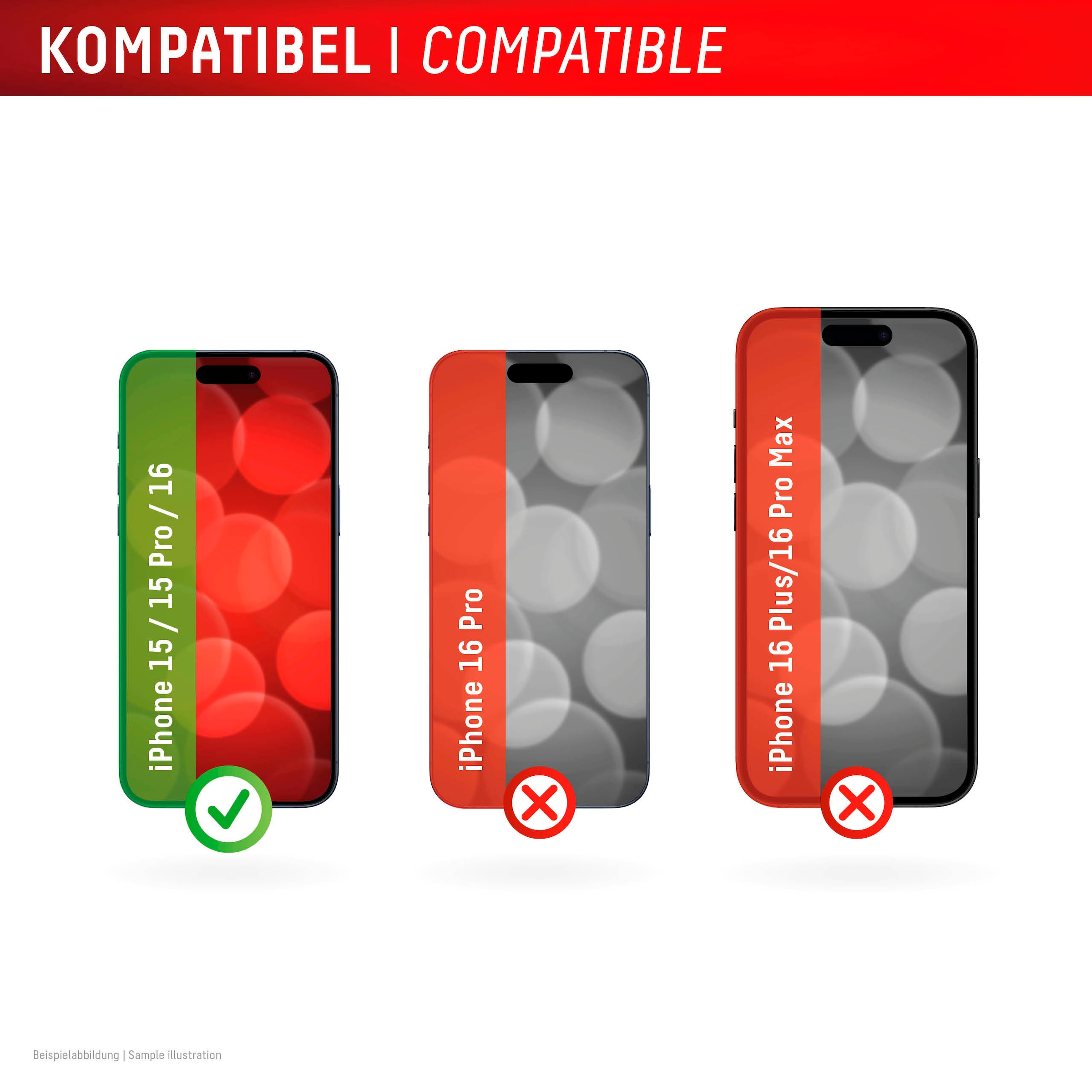 Displex Displayschutzglas »Smart Glass Screen Protection«, für Apple iPhone 15-Apple iPhone 15 Pro-Apple iPhone 16, Displayschutzfolie, Schutzfolie, Bildschirmschutz, kratz- & stossfest