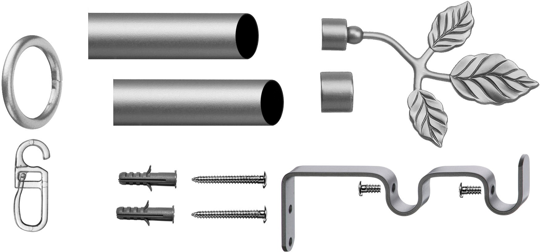 indeko Gardinenstange »Toskana«, 2 läufig-läufig, Fixmass, Komplett-Set inkl. Ringen und Montagematerial