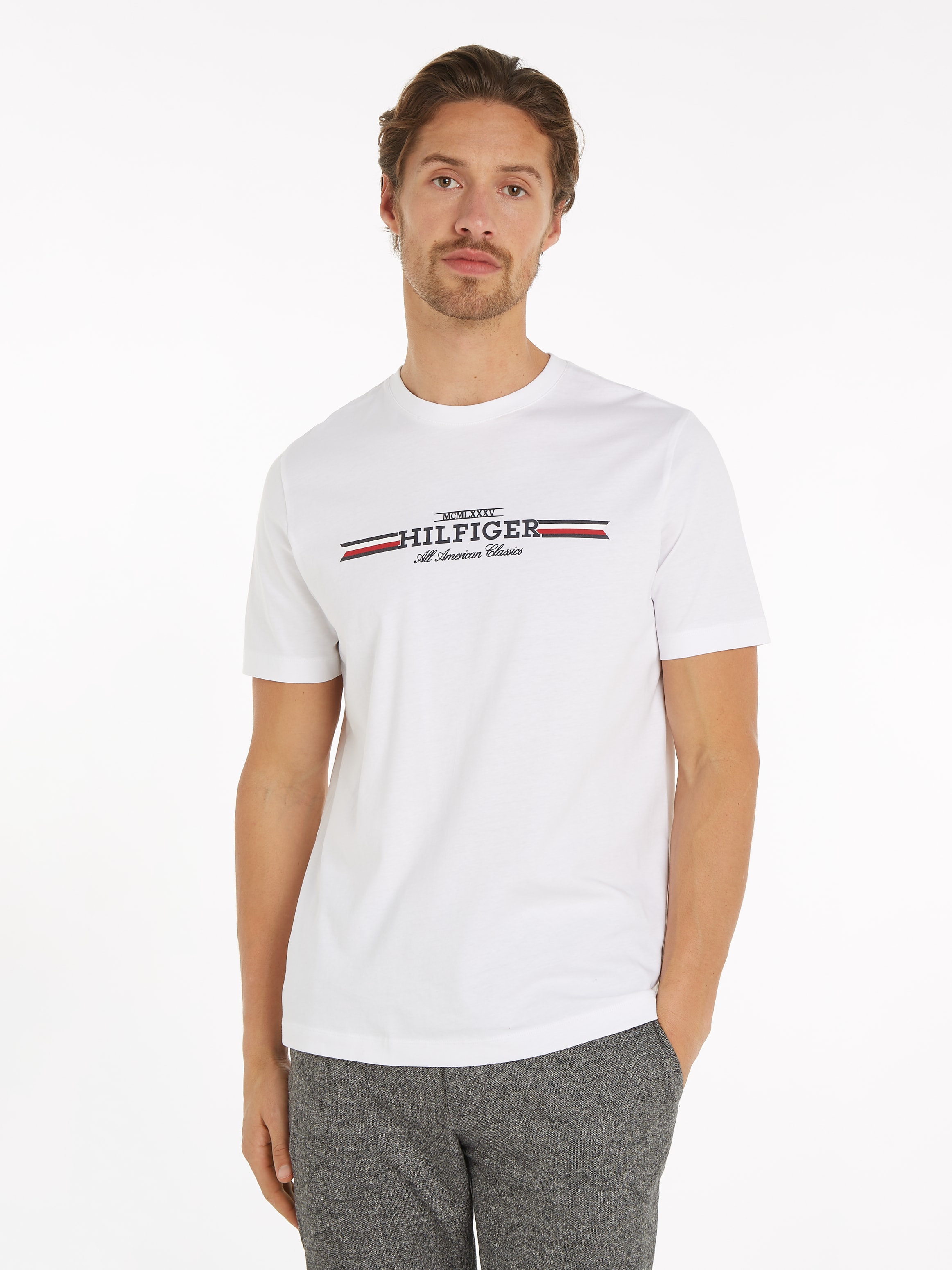 Rundhalsshirt »HILFIGER CHEST STRIPE TEE«