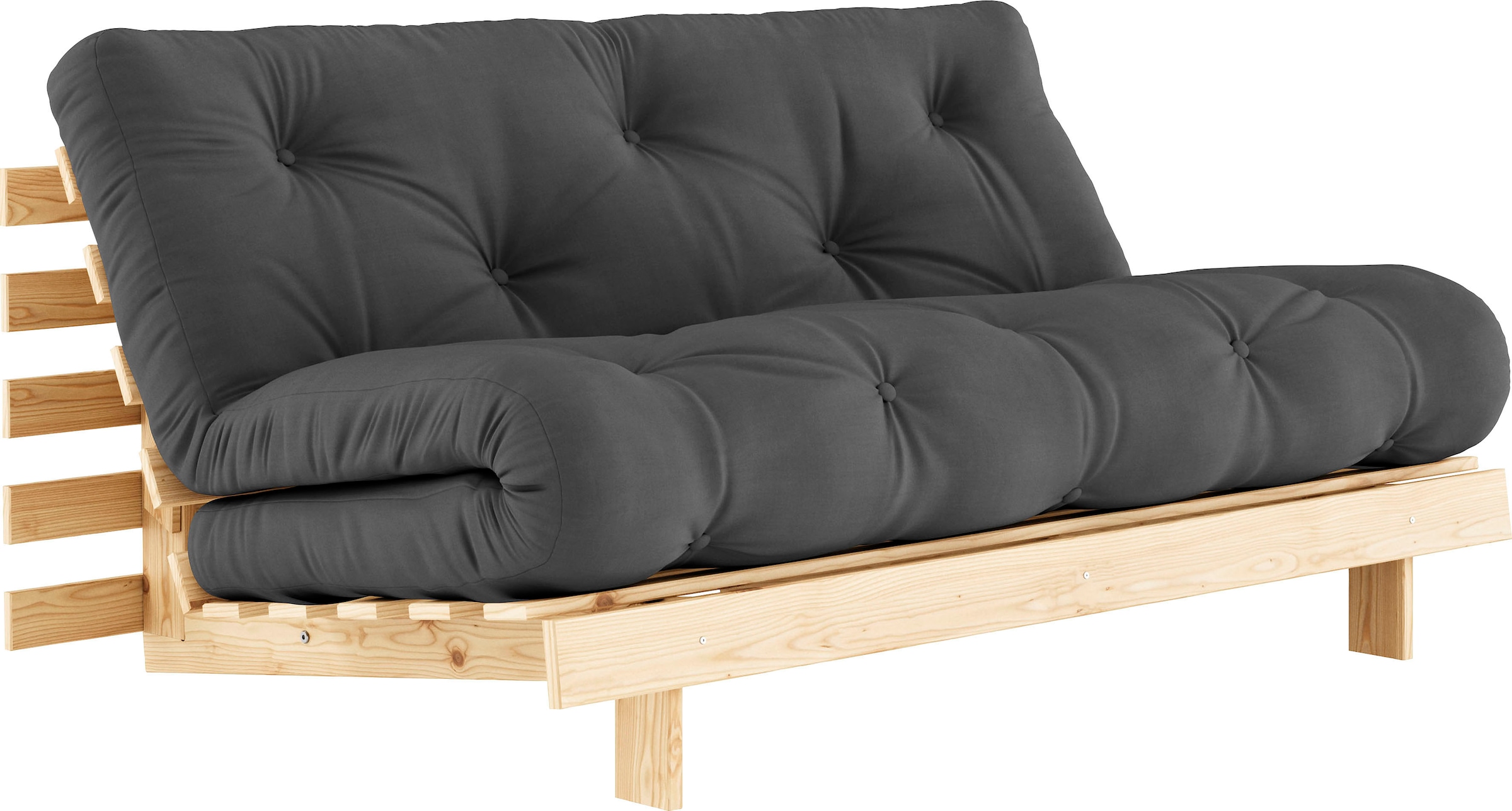 Karup Design Schlafsofa »Roots 160 Schlafsofa, Gästebett, Sofa mit Futonmatratze«, (2 St.), Inkl. Futonmatratze, Liegefläche 160x200 cm, FSC® zertifizierte Kiefer