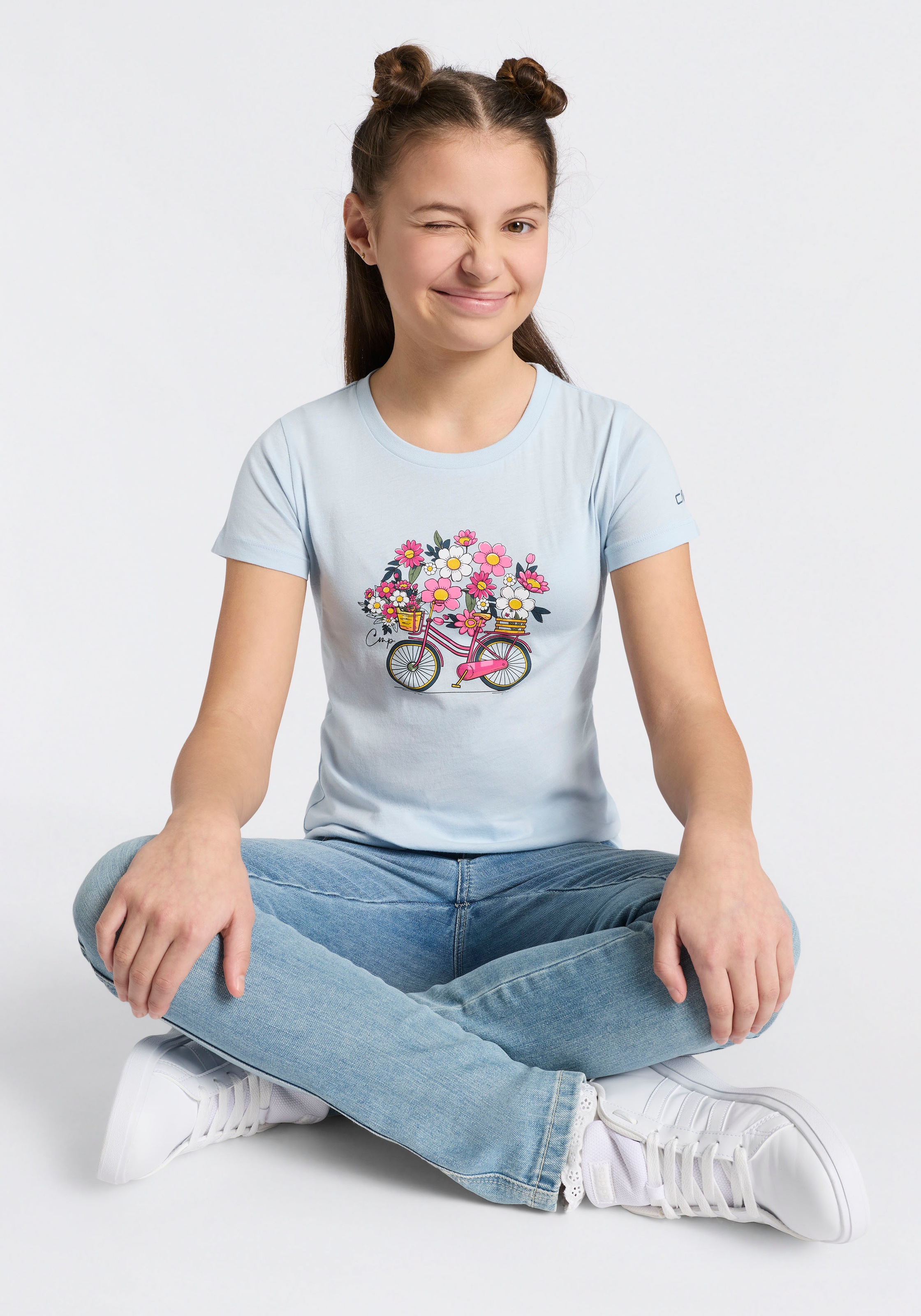Cmp Sky Blau T-Shirt Kurzarm-Design, Aus Baumwolle, Für Kinder